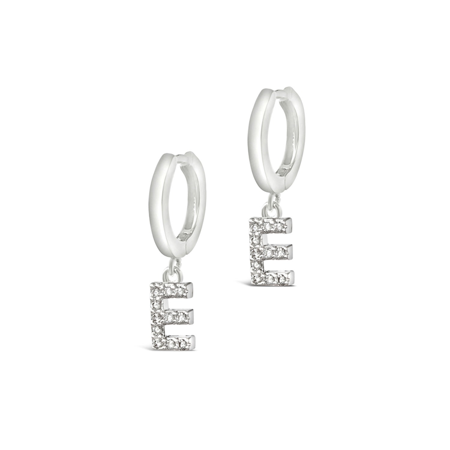 Women’s Initial Crystal Sterling Silver Earrings Lucky Eleven