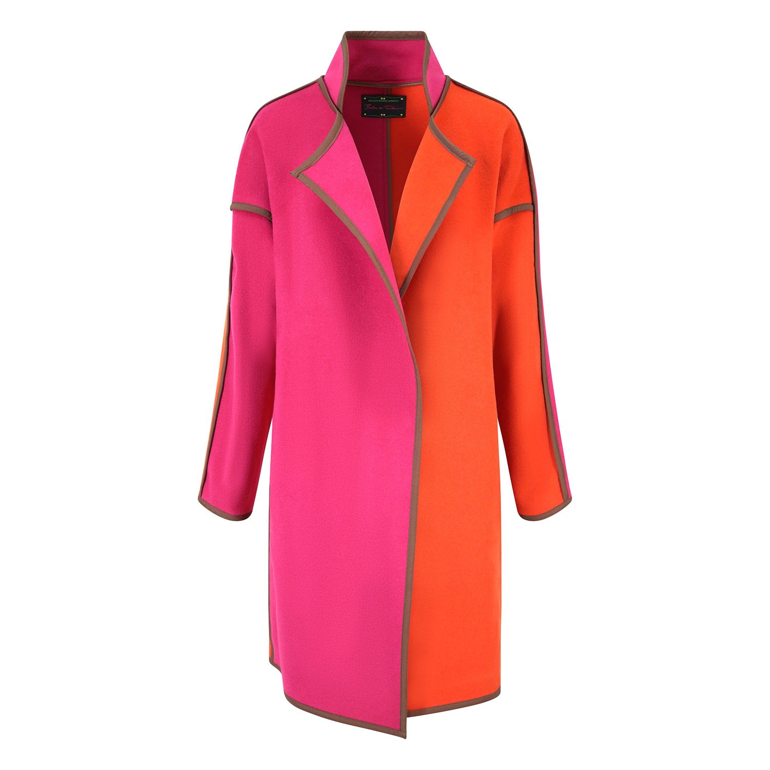 Women’s Pink / Purple / Yellow Pink Orange Oversized Cashmere Mix Space Coat Large Beatrice Von Tresckow