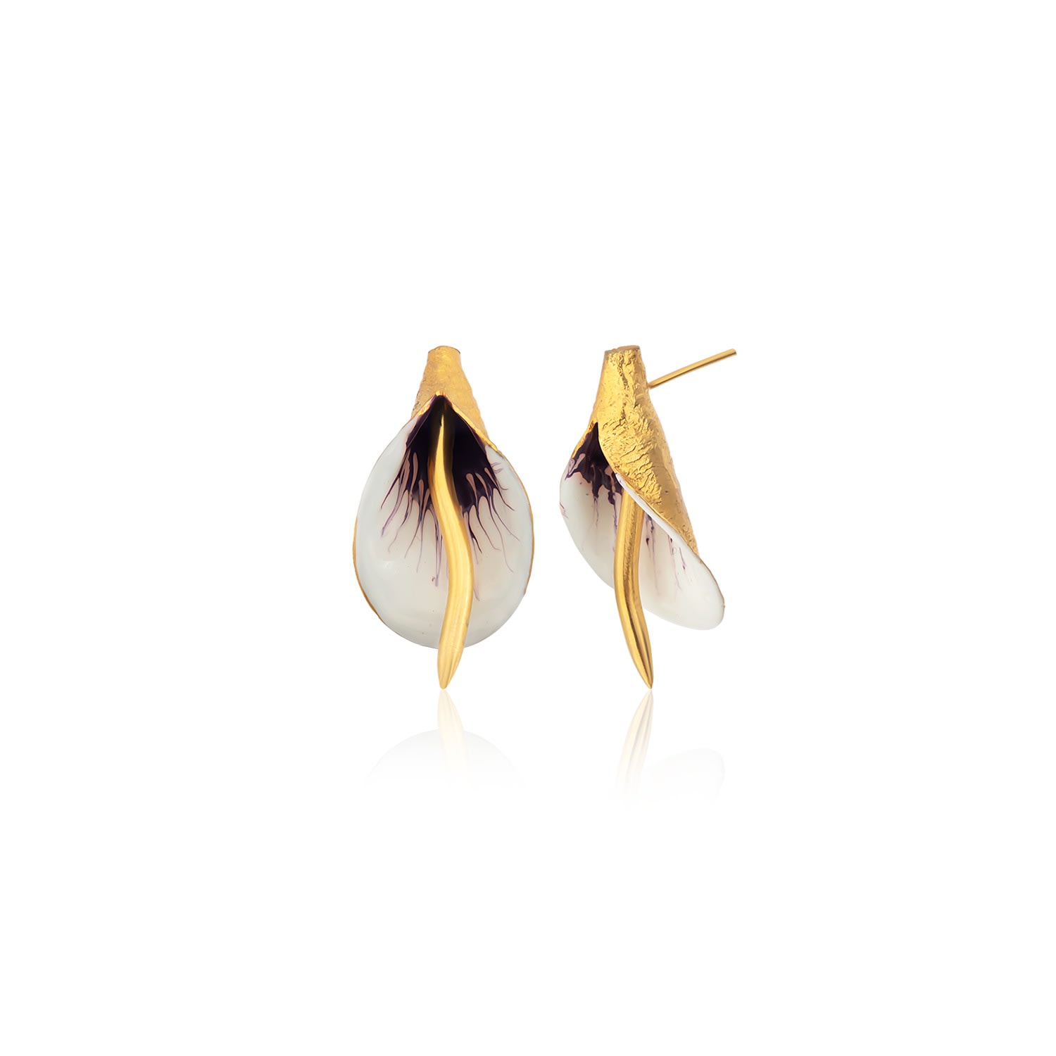 Women’s White Calla Lily Flower Earrings Milou Jewelry