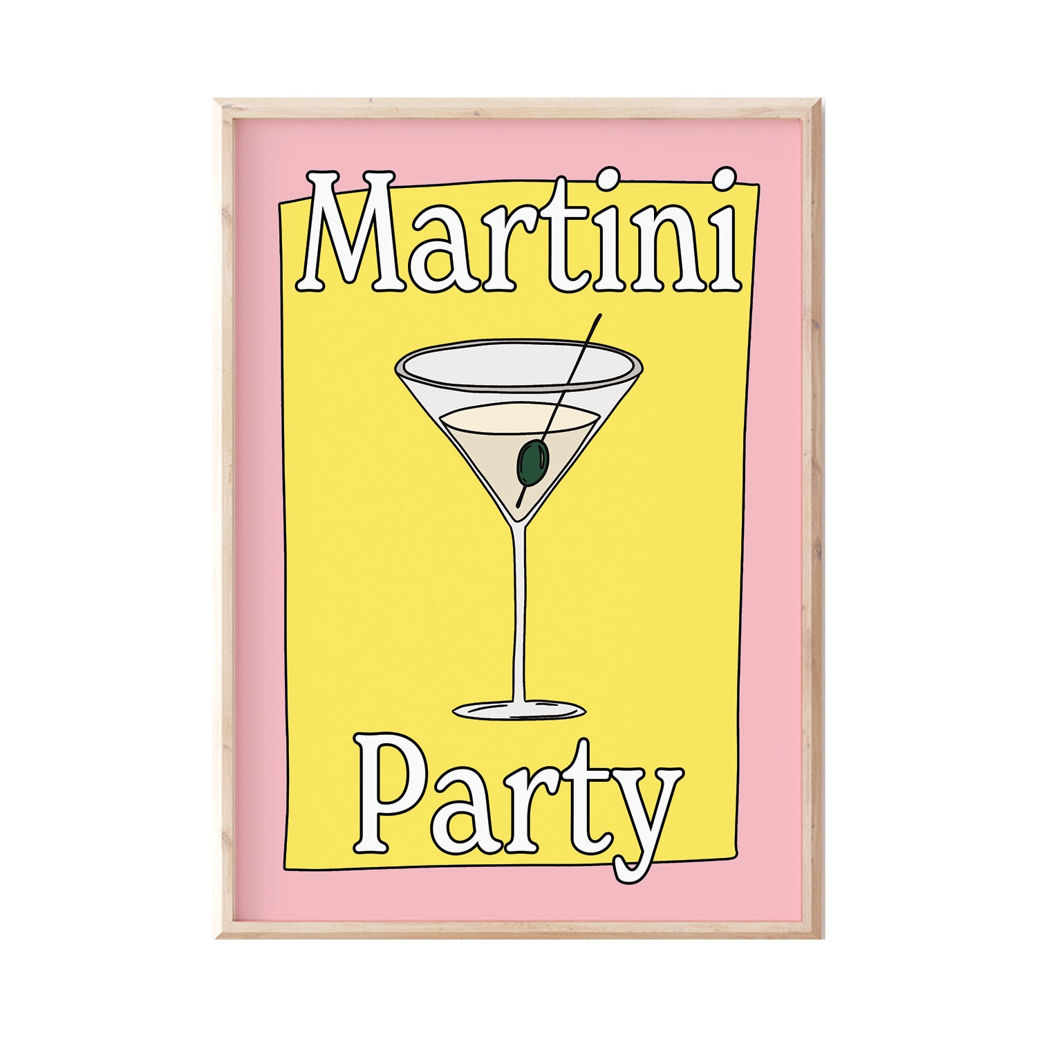 Yellow / Orange / Pink A3 Martini Party Print Sofe Store