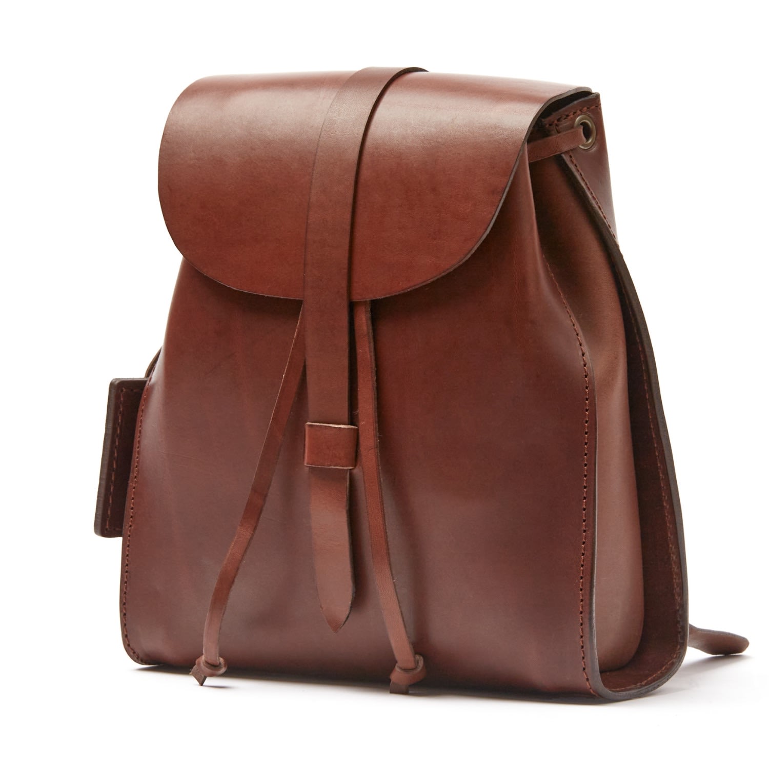 The Dust Company Women's Brown Leather Backpack Havana Tribeca Collection