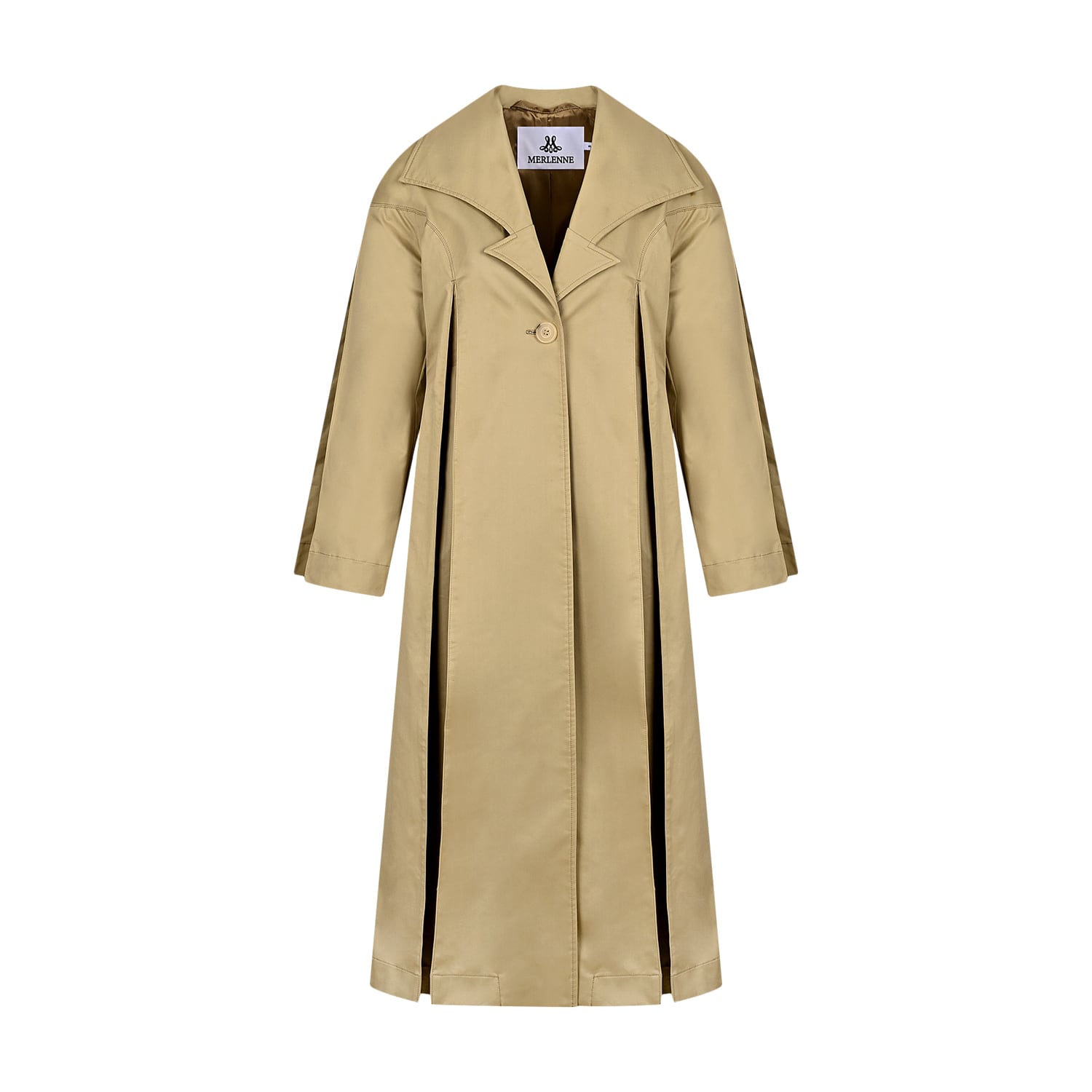 Merlenne Women's Neutrals Pleated Trench Coat