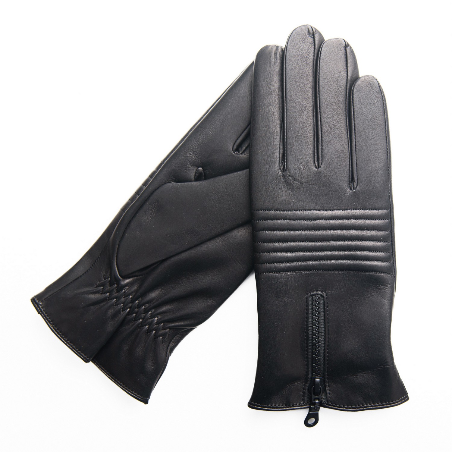 Davison / Men Leather Gloves - Black 8" Karma Leather Gloves