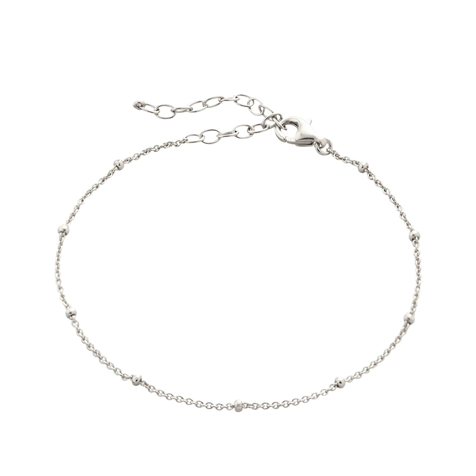 Spero London Women's Bead Curb Chain Sterling Silver Adjustable Satellite Bracelet - Silver In Metallic