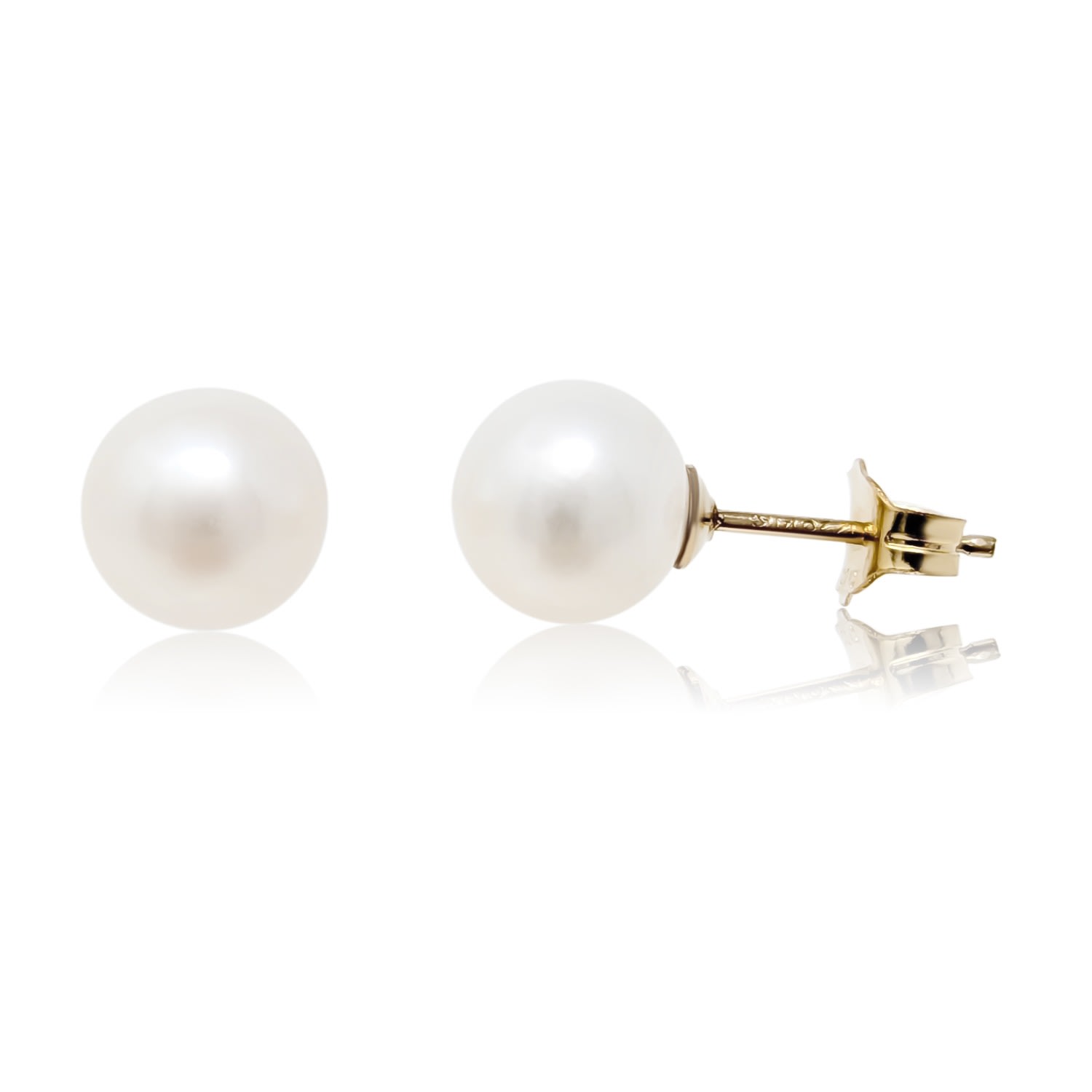 Women’s Luna Round Pearl Gold Filled Stud Earrings Kiri & Belle