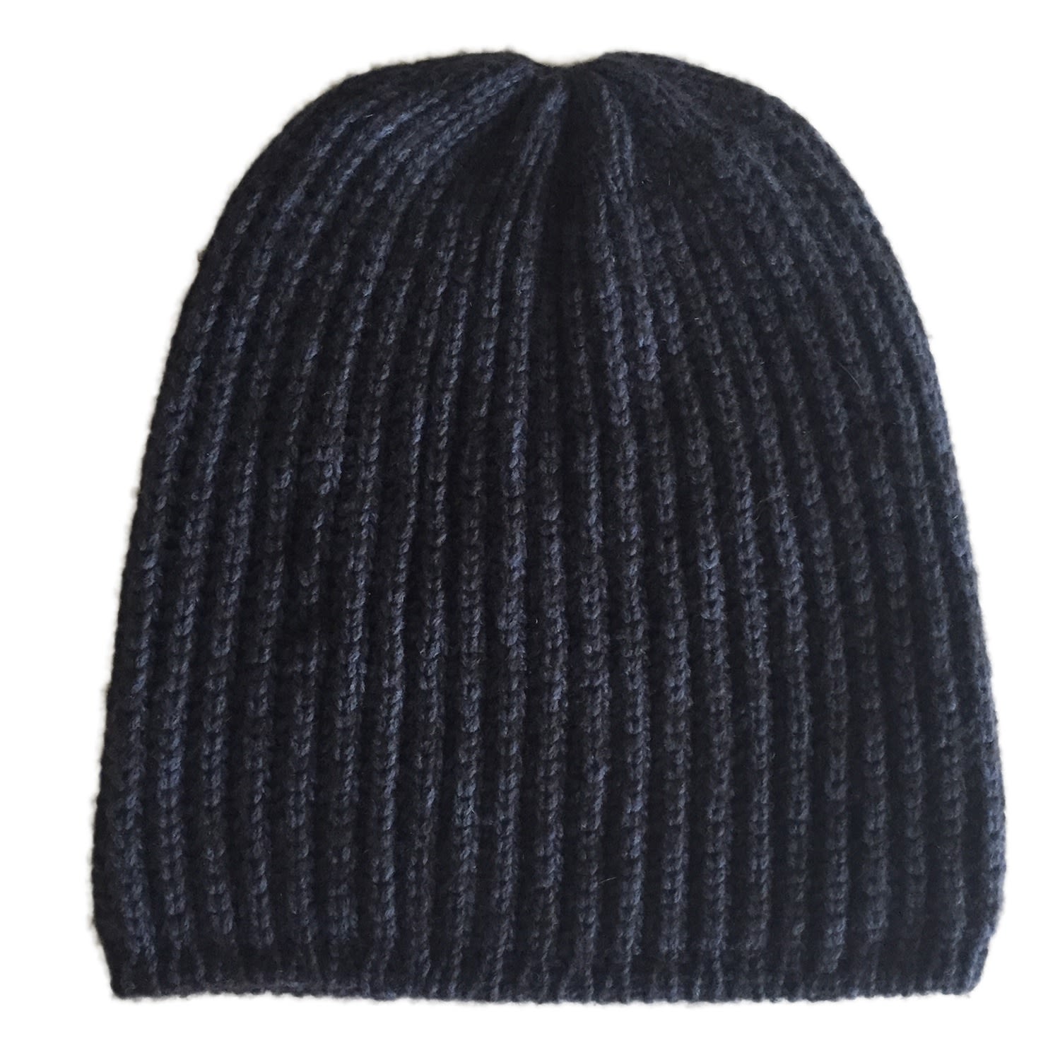 Men’s Verbier Mont-Fort Hand-Knitted Cashmere Hat In Gun Blue & Black Mélange Grace Cashmere Zurich