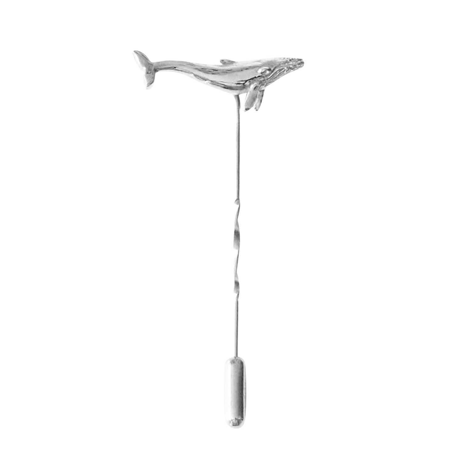 Lee Renee Men's Blue Whale Tie Pin – Twist Tie Pin – Silver In Silver