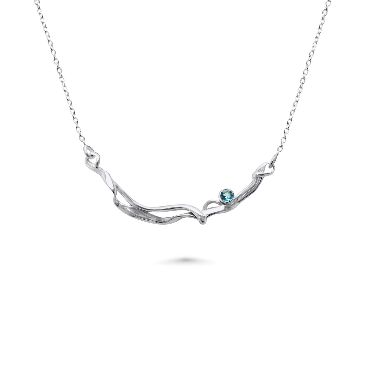 Isla Silver Women's Blue / Silver Riviera Sterling Silver Blue Topaz Necklace