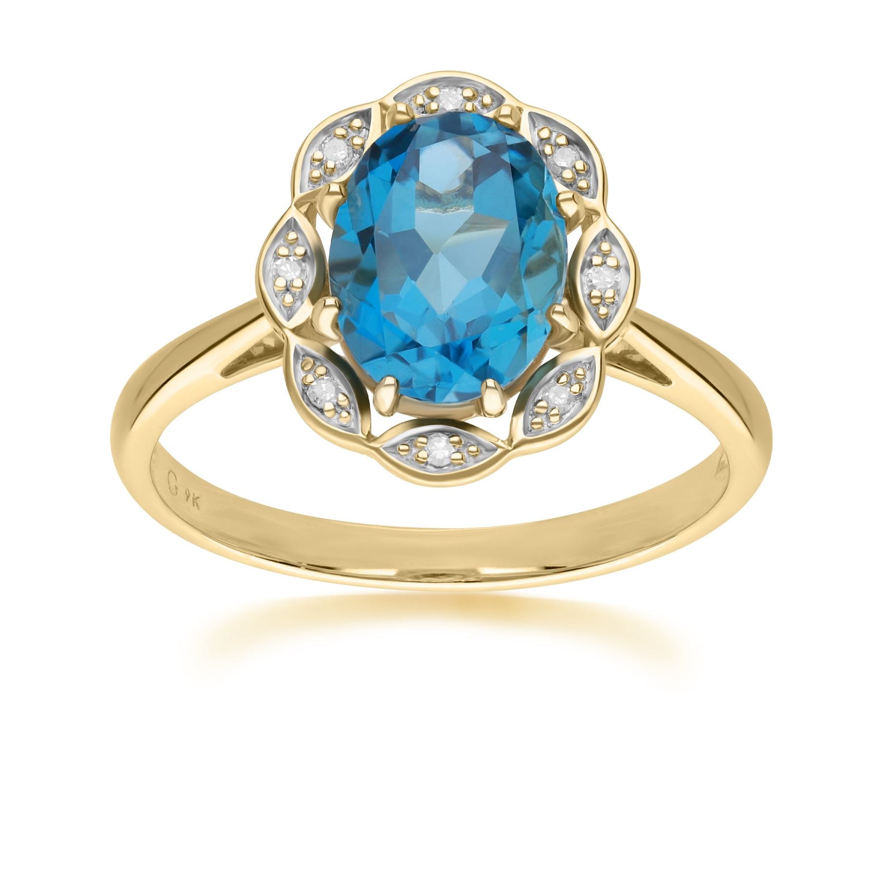 Women’s Gold / Blue London Blue Topaz & Diamond Ring In Yellow Gold Gemondo