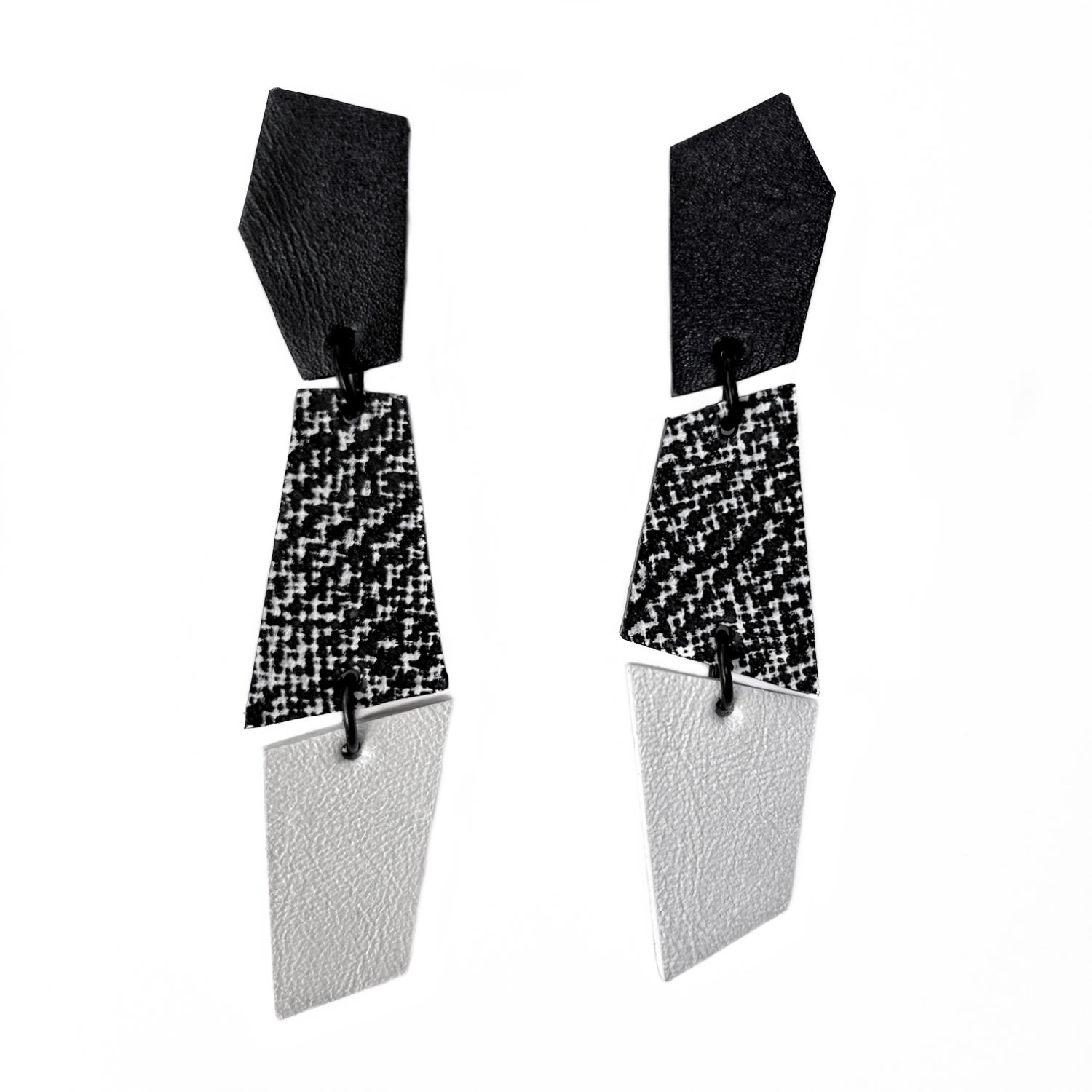 Waiwai Women's Black / White Monochrome Dangle Earrings In Multi