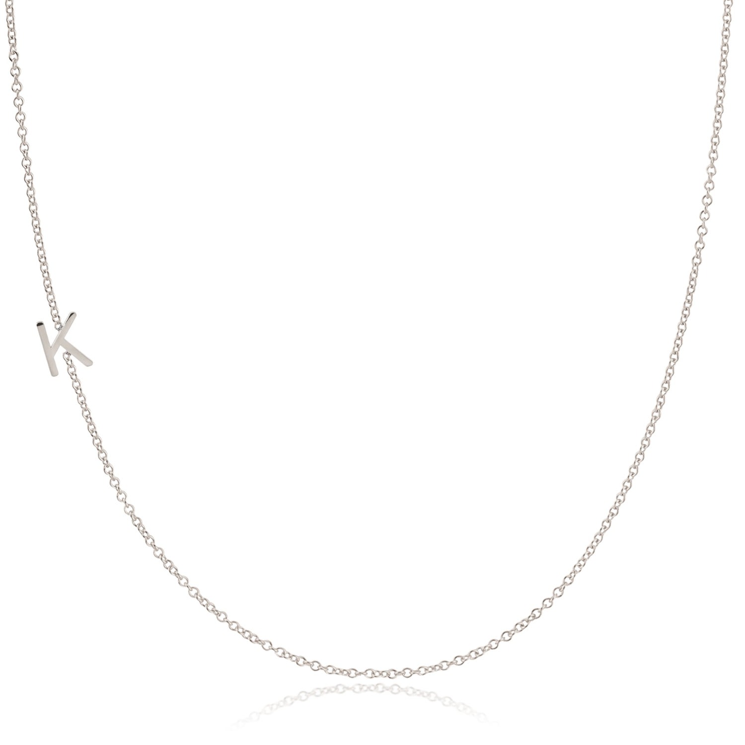 Maya Brenner Women's 14k Asymmetrical Letter Necklace - White Gold - 18" In Gold