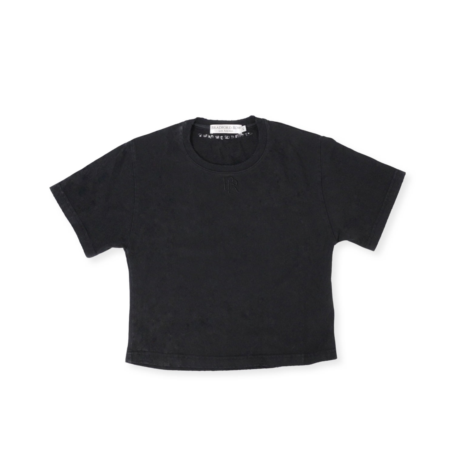 Bradford Row Women's Black Sirena Distressed Crop Tee In Black