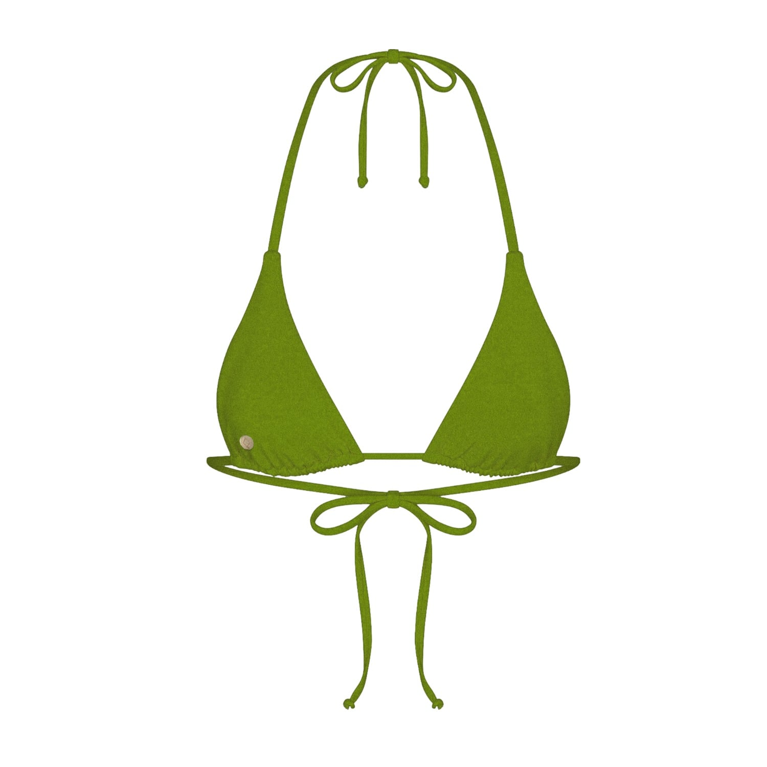 Marquise Swim Women's Green Bikini Top Shiny Canvas String - Olive In Green