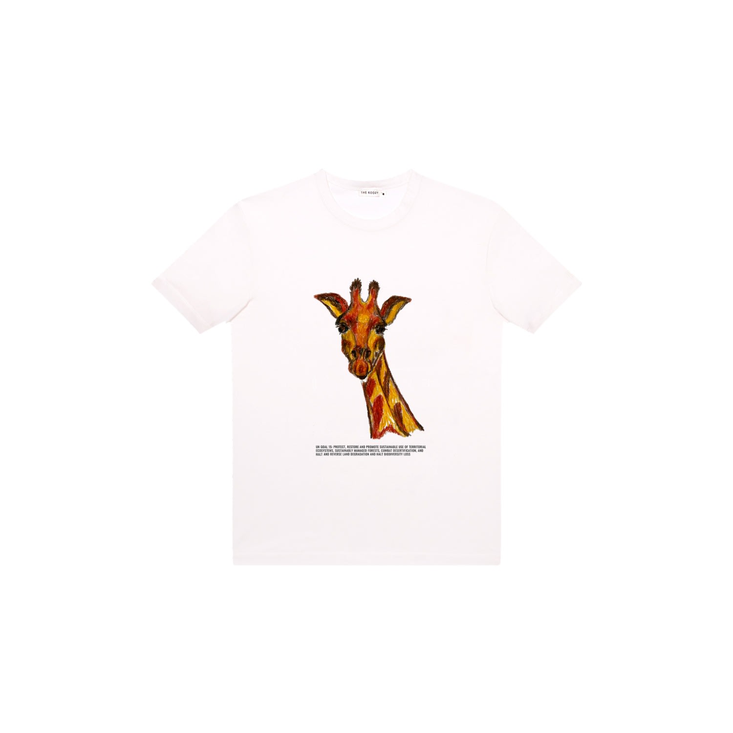 The Koozy Men's Giraffe Un Goal 15 T-shirt In White Pg Cotton In White