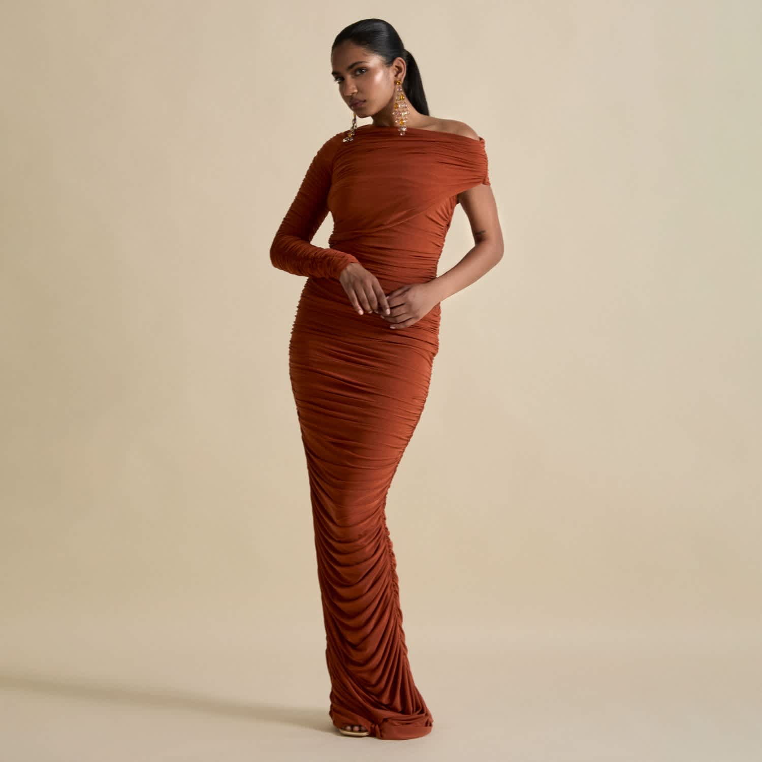 Women's Orange Lanaria Maxi Dress in Hawaiian Sunset | Extra Small | Celestine & Mae