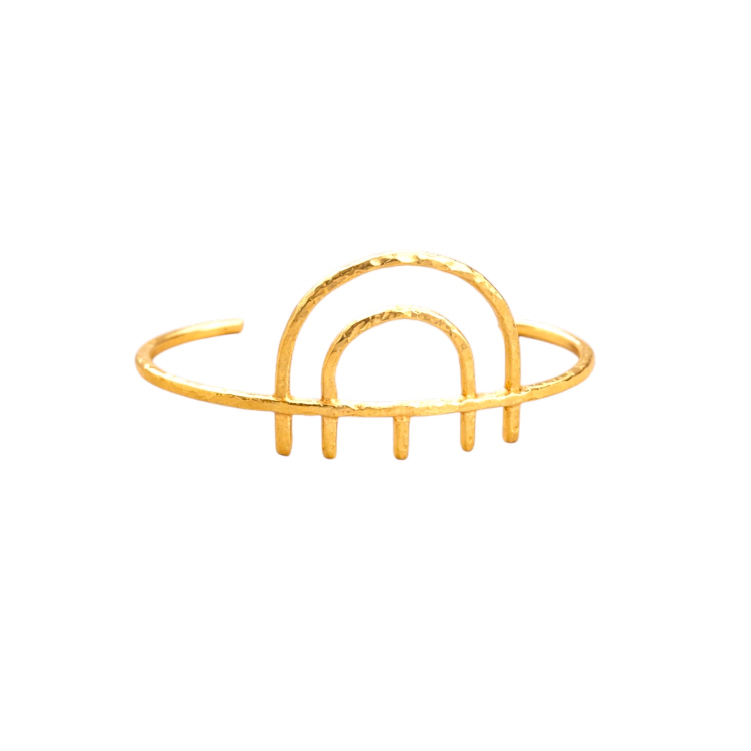 Women's Oru Bracelet - Gold Plated - Hammered Design - Handcrafted In Senegal West Africa | Oriaku Studio