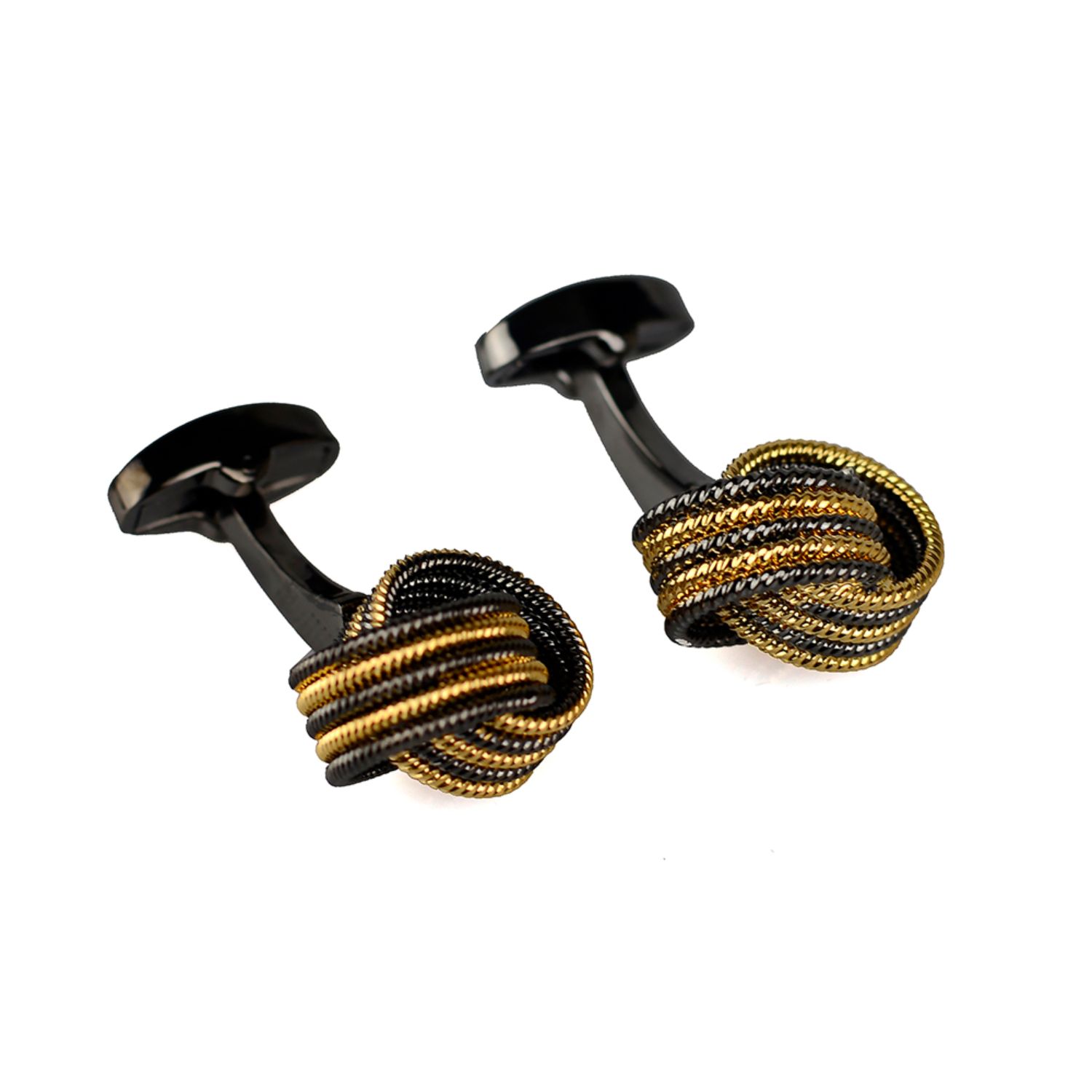 Men’s Gold / Neutrals Knotted Cufflinks - Gold & Matte David Wej