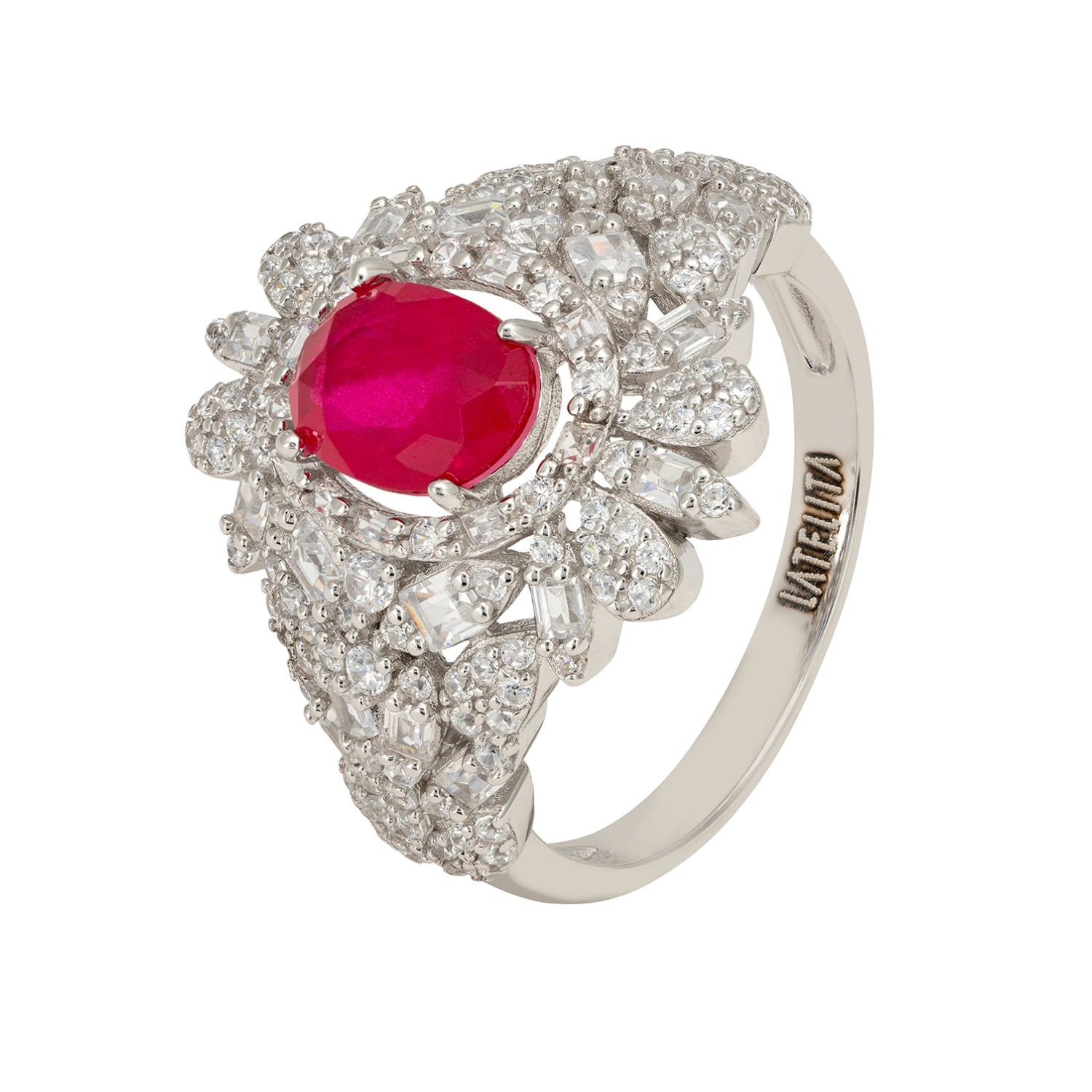 Women’s Pink / Purple / Silver Arabesque Splendor Cocktail Ring Pink Tourmaline Silver Latelita