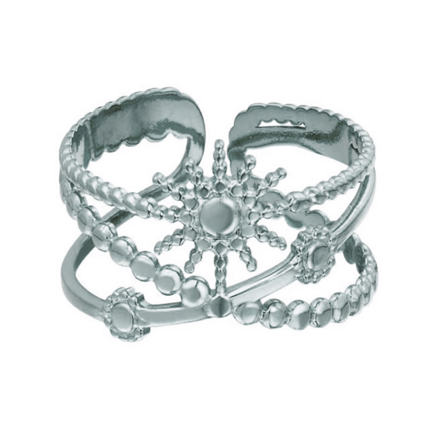 Shaded The Label Women's Silvi Sundial Sterling Silver Stacked Ring
