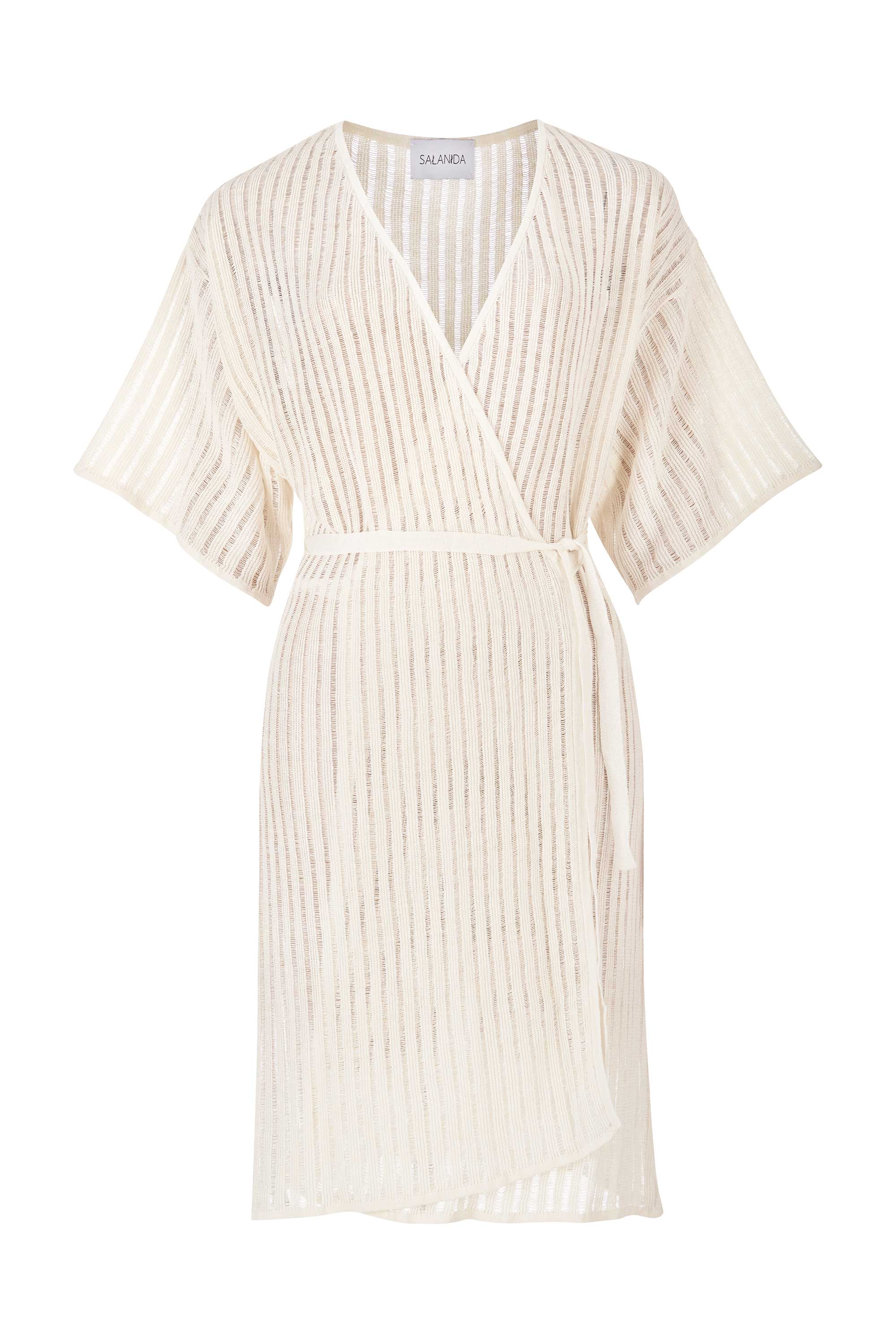 Sole 100% Linen Beach Dress White | SALANIDA | Wolf & Badger