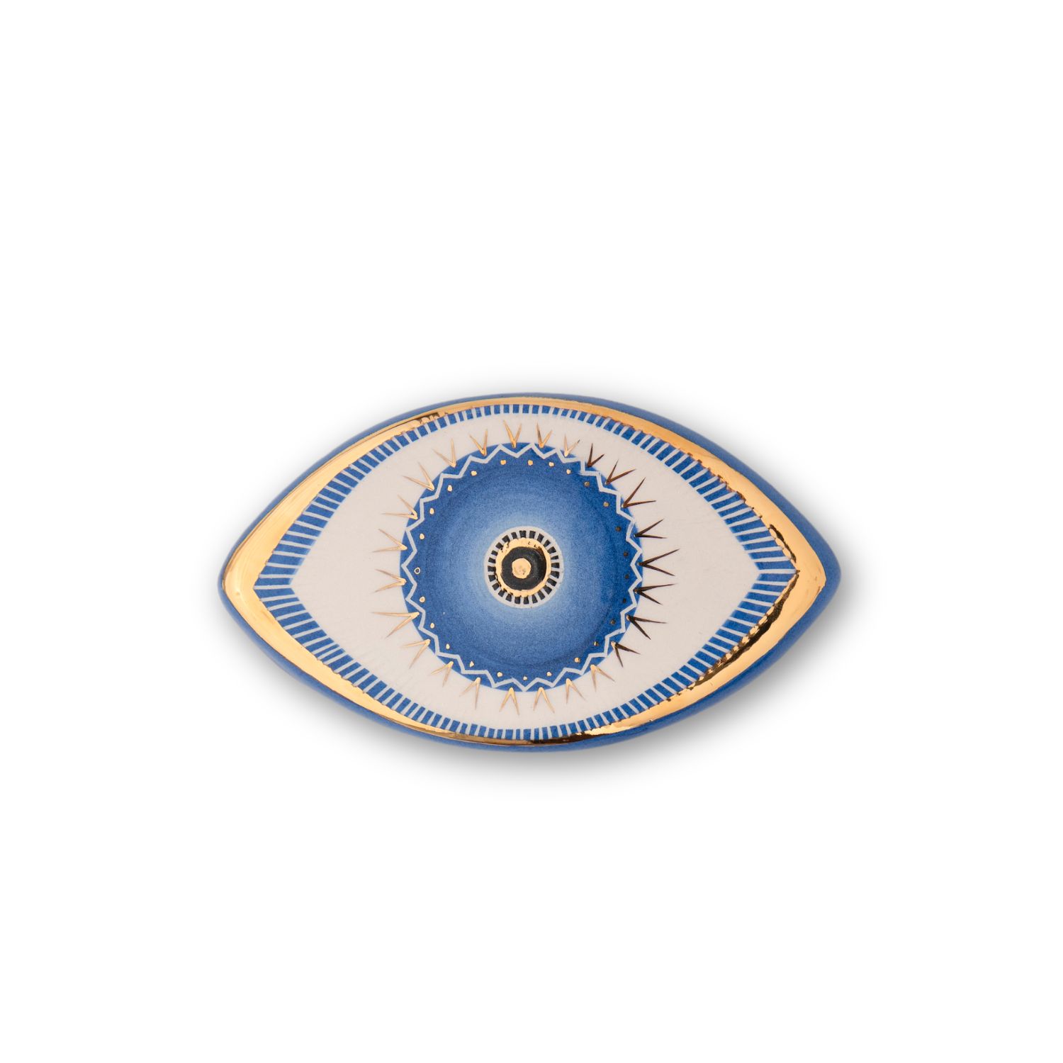 Atelier Simi Gold / Blue Handmade Gold Decorated Ceramic Evil Eye