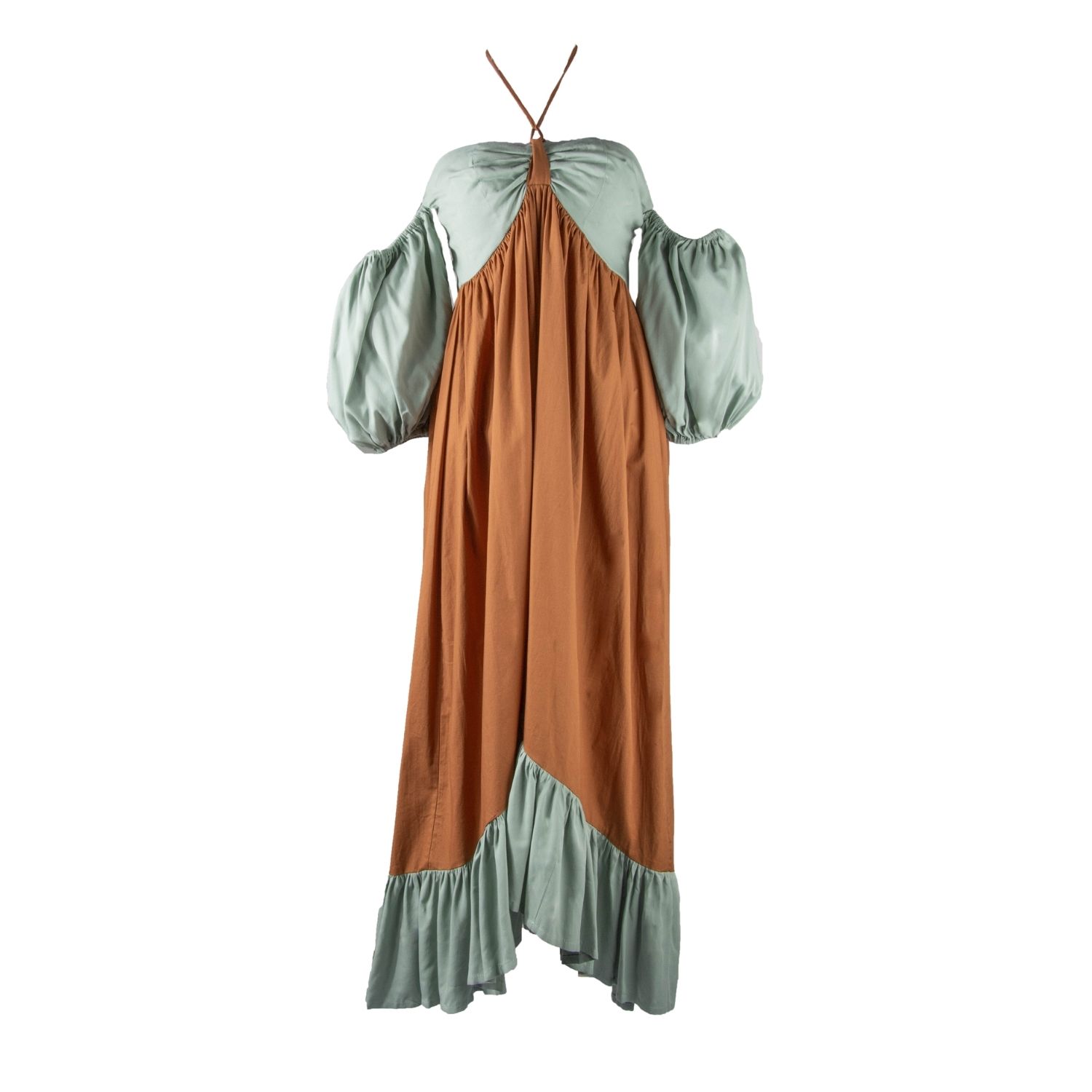 Yola Neme Women's Brown / Green Eisha Dress In Brown/green
