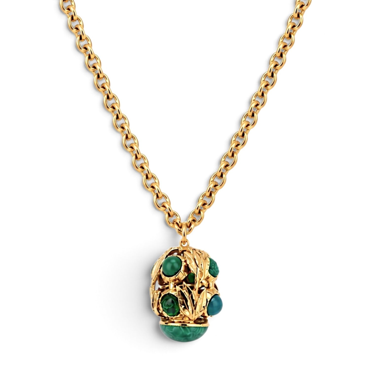 Vstyle Women's Gold Verdant Garden Sculptural Pendant Necklace