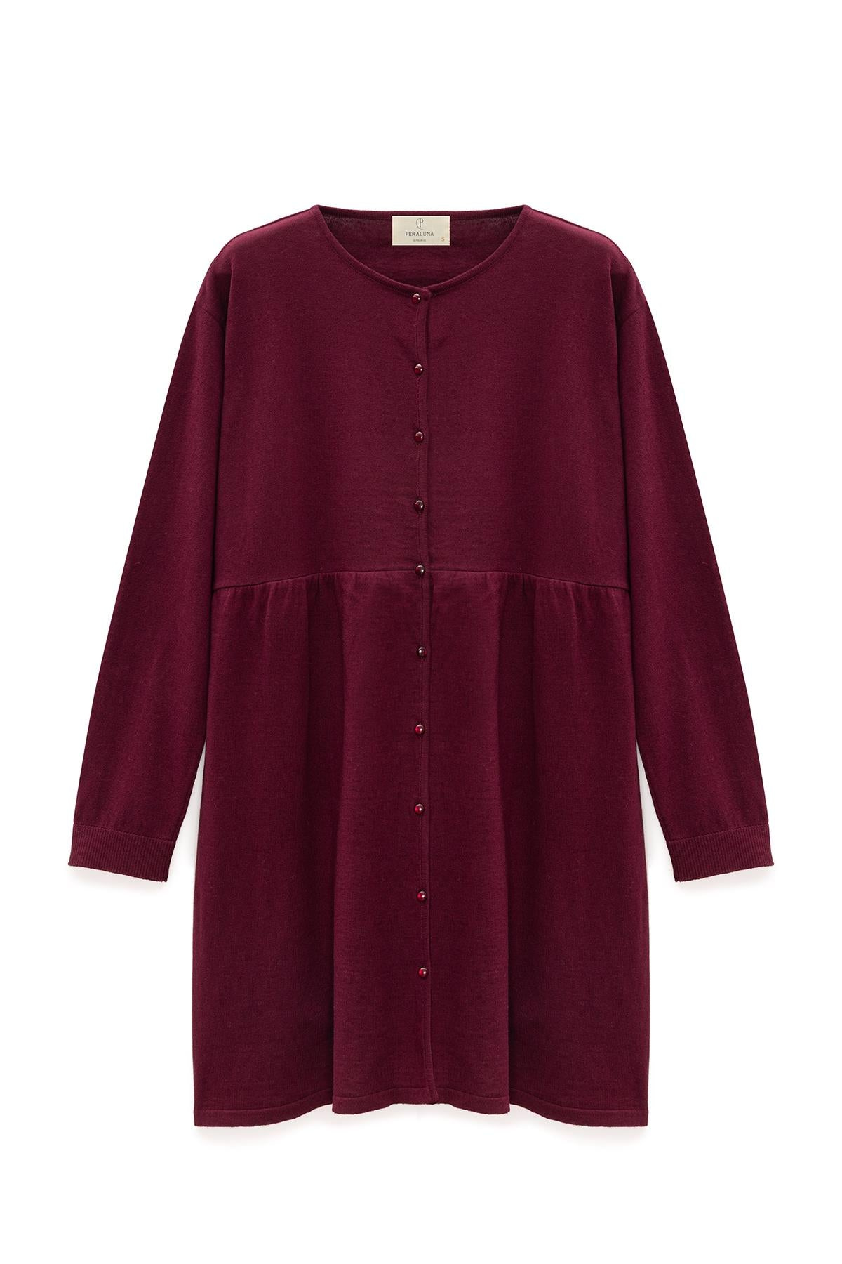 Peraluna Women's Purple Leah Shirred Mini Knit Dress In Burgundy In Purple