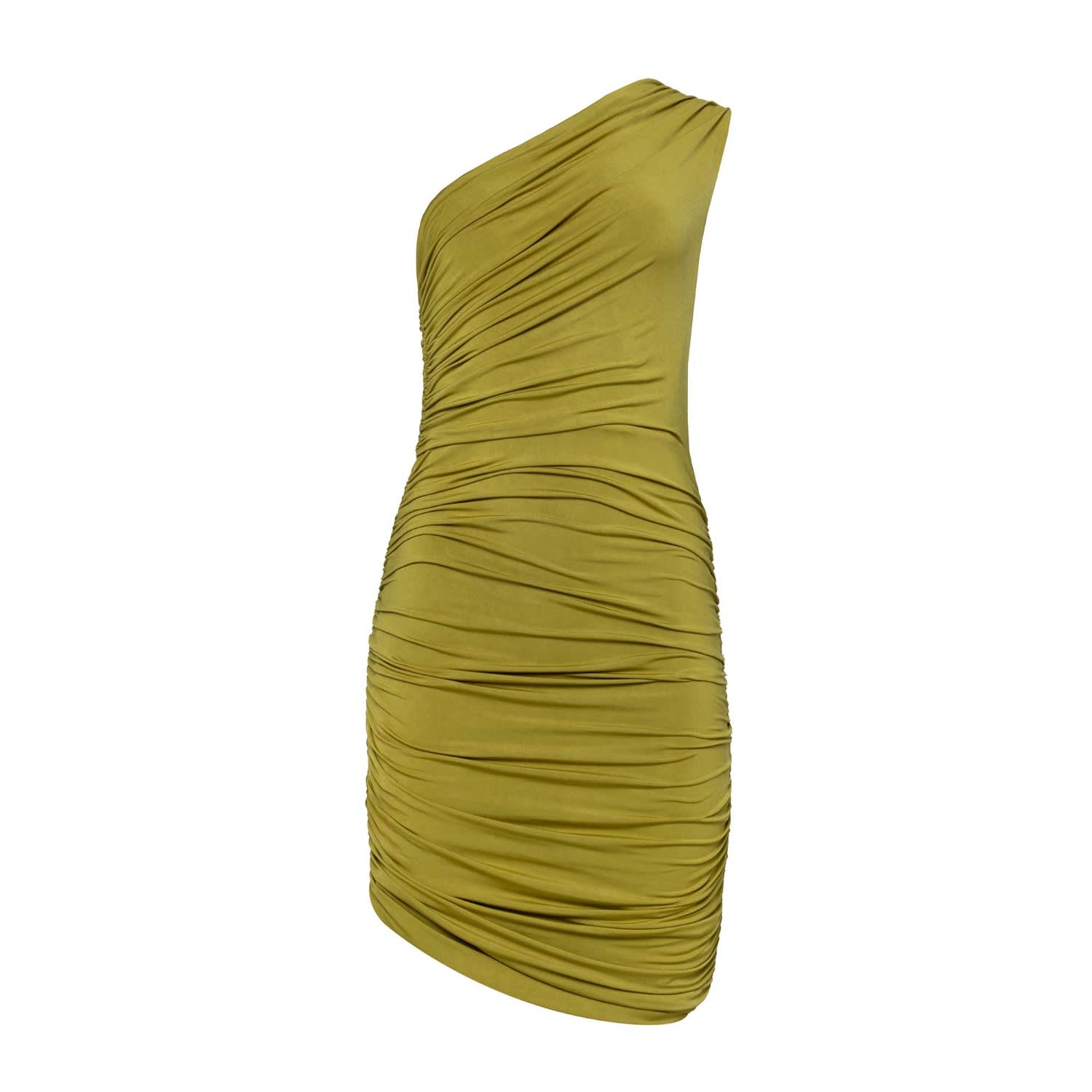 Forever Young The Label Women's Green Adriana One Shoulder Jersey Dress Lime