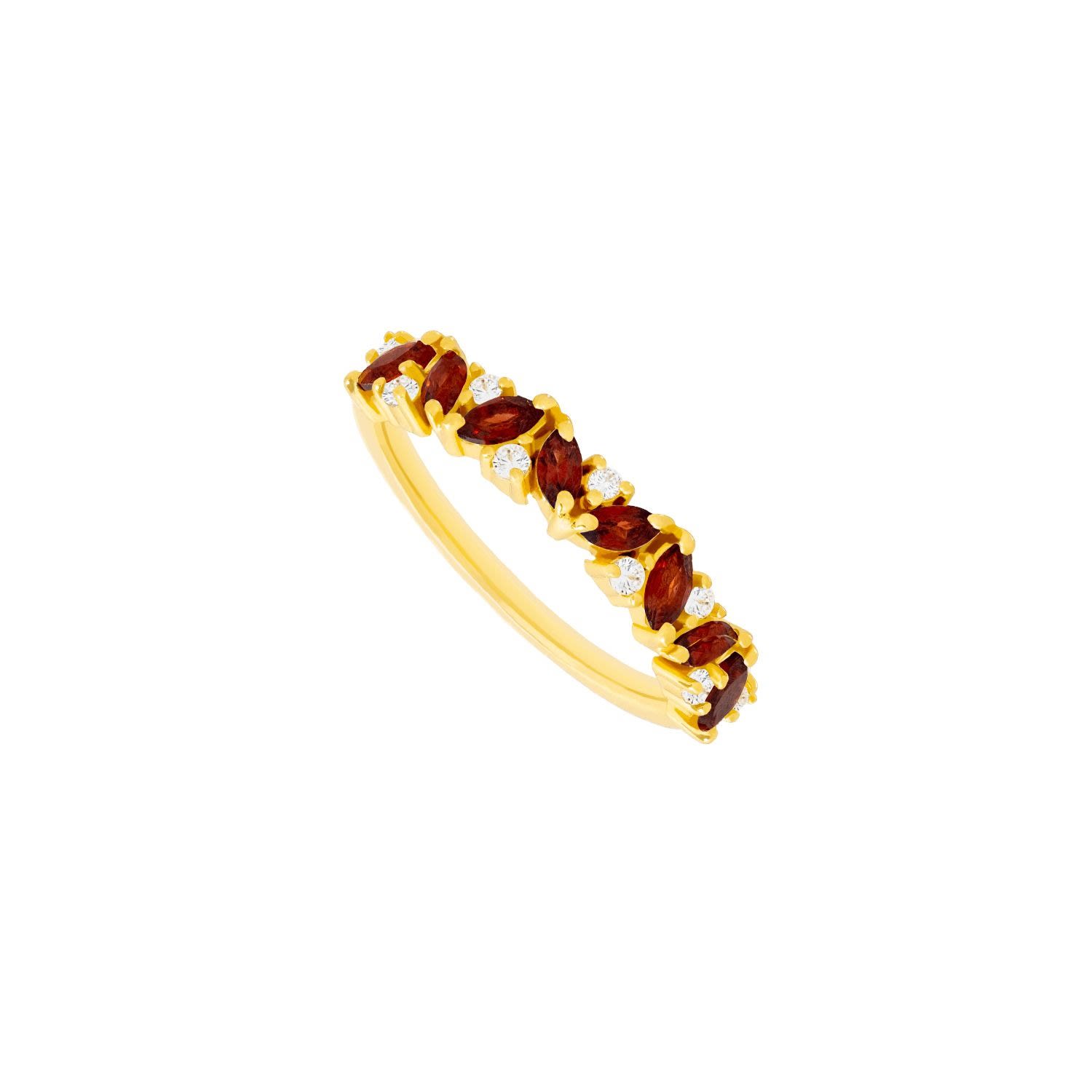 Lavani Jewels Women's Red / Gold Birthstone Ring January Gold-plated Garnet Stone In Gold