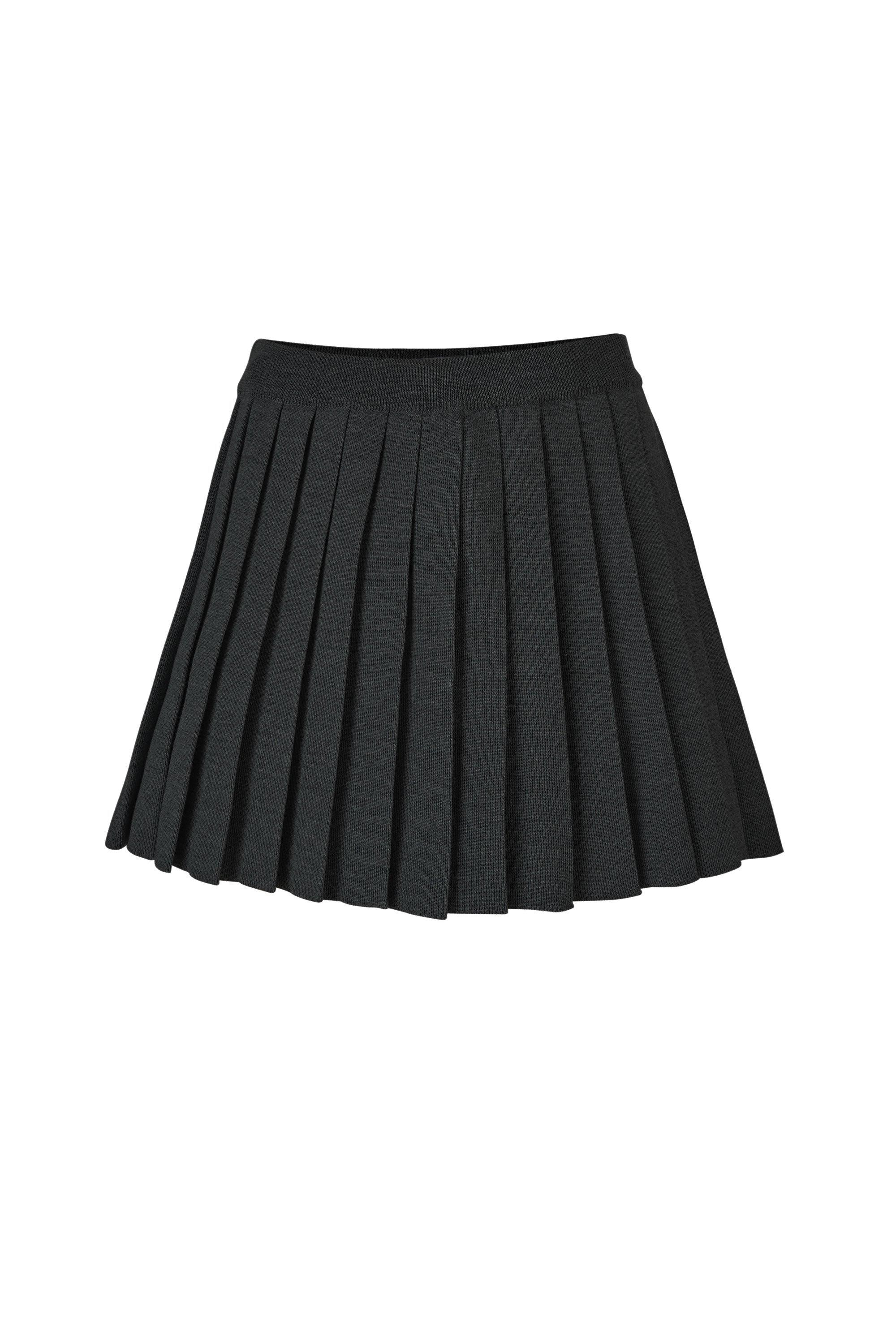 Women's Piccolo Pleated 100% Merino Mini Skirt Black | S/M | Salanida