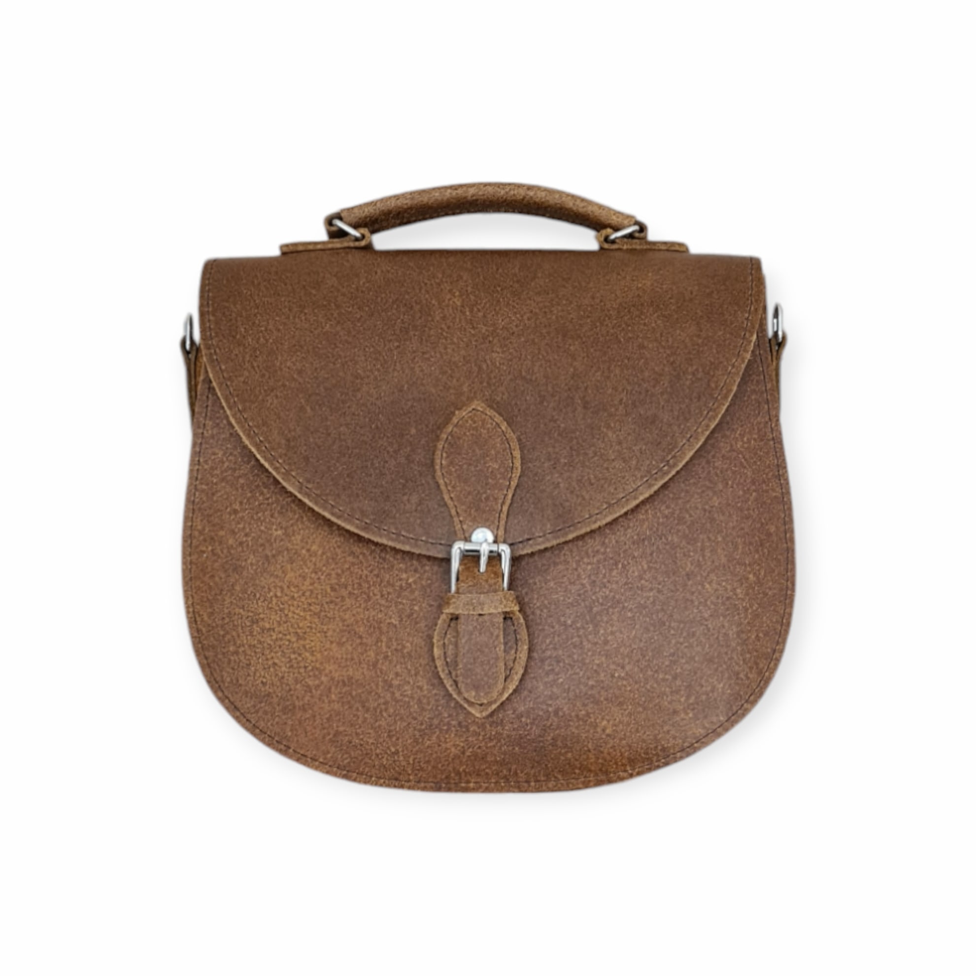 Zatchels Women's Brown Handmade Tannery Leather Saddle Bag - Tan In Brown