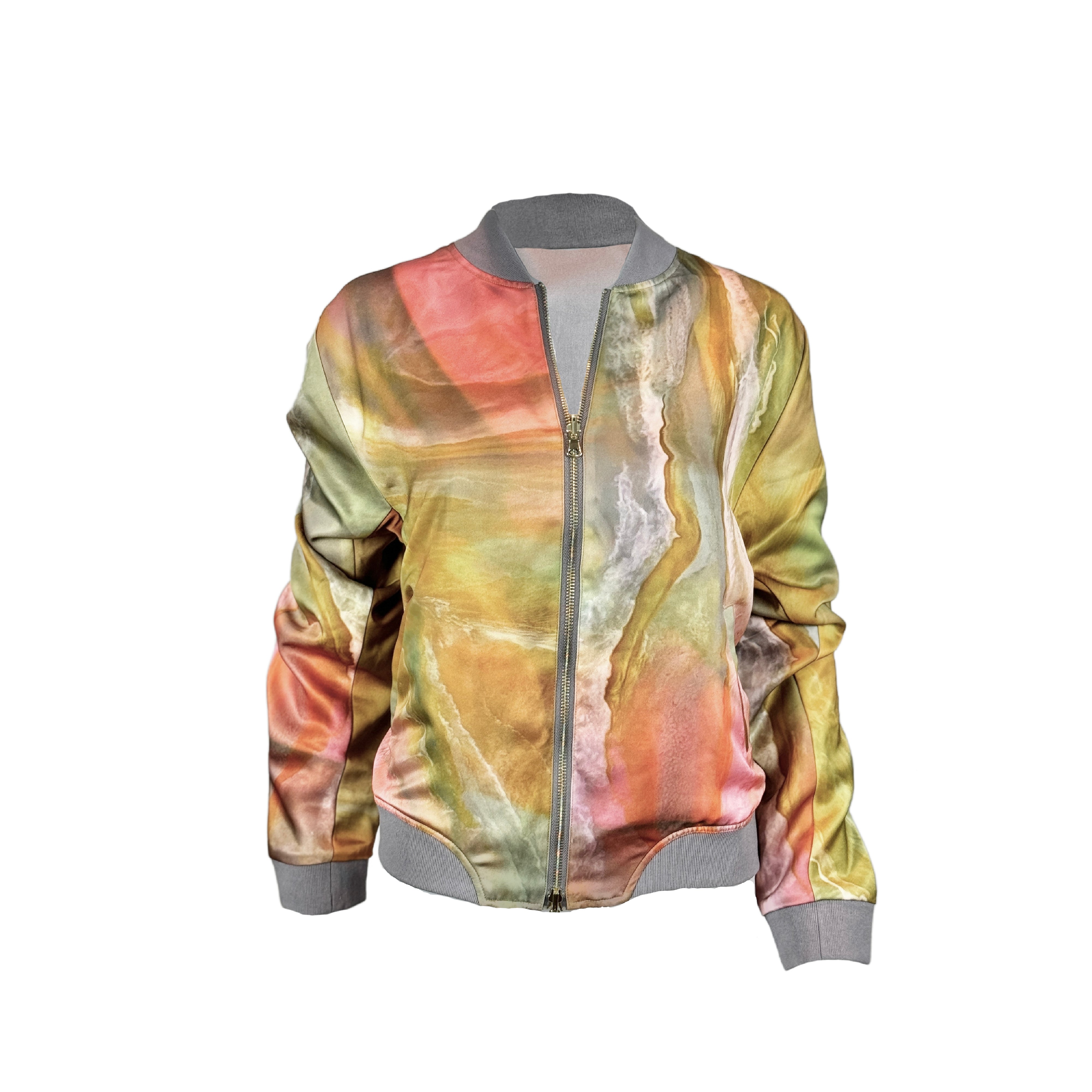 Alanakayart Women's Gold Reversible Bomber Jacket In Gold
