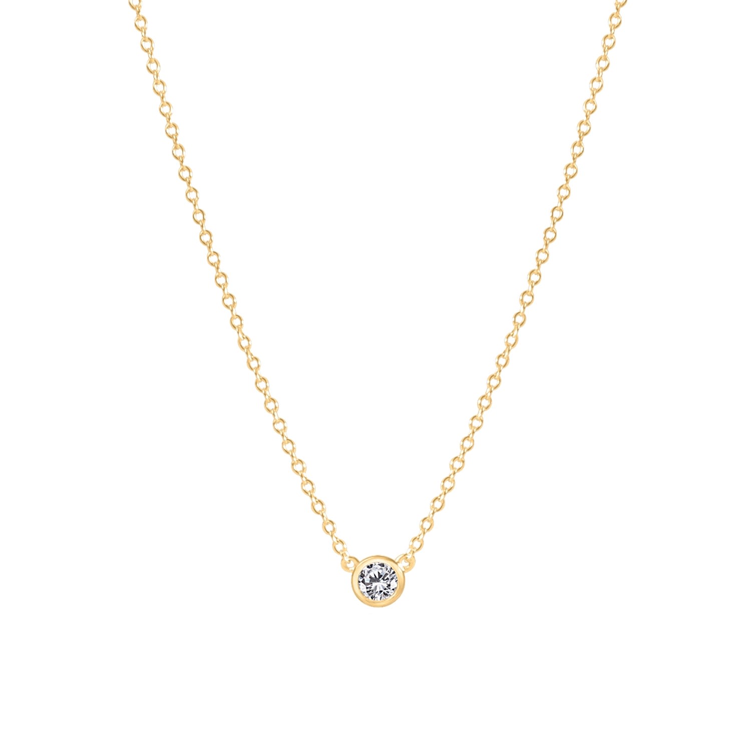 Women’s White Topaz April Birthstone Necklace Recycled 18K Gold Vermeil La Cte Club