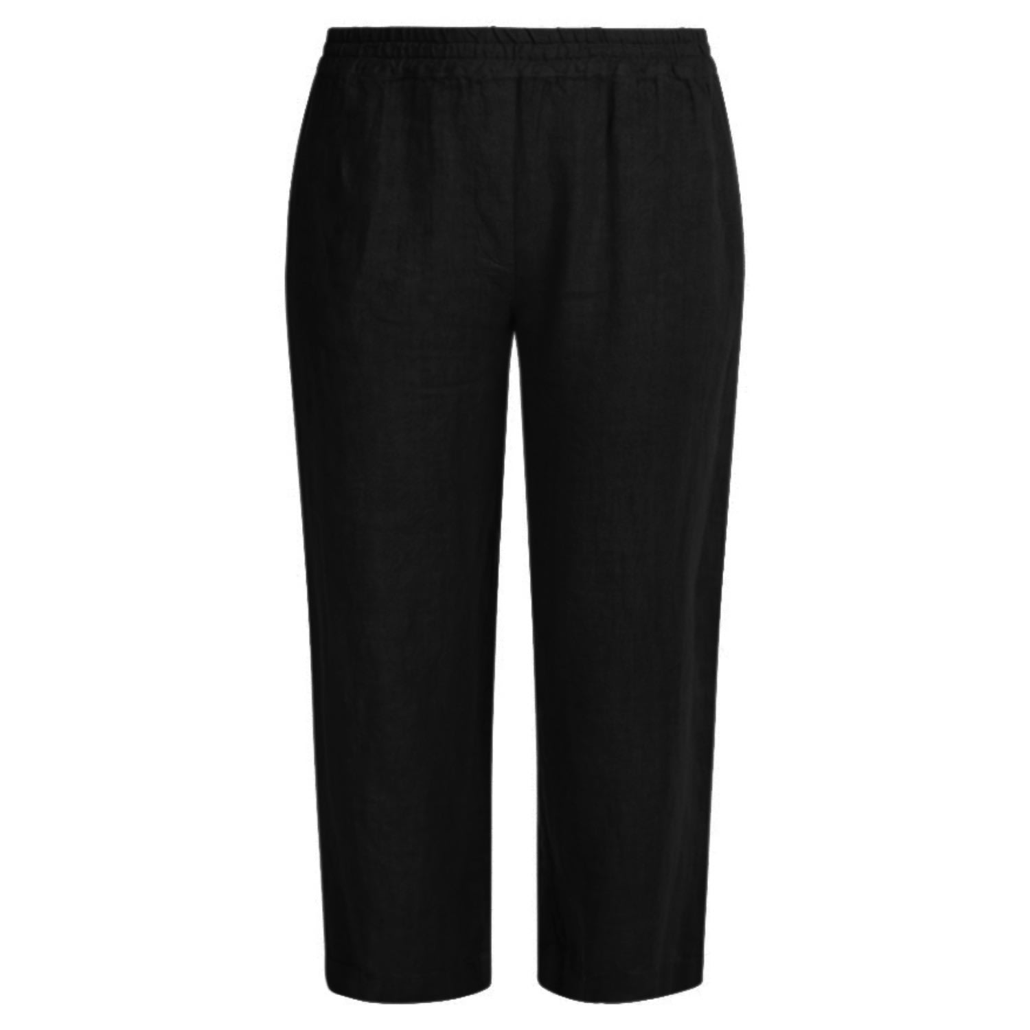 Women’s Cropped Linen Pants - Black Extra Small Haris Cotton