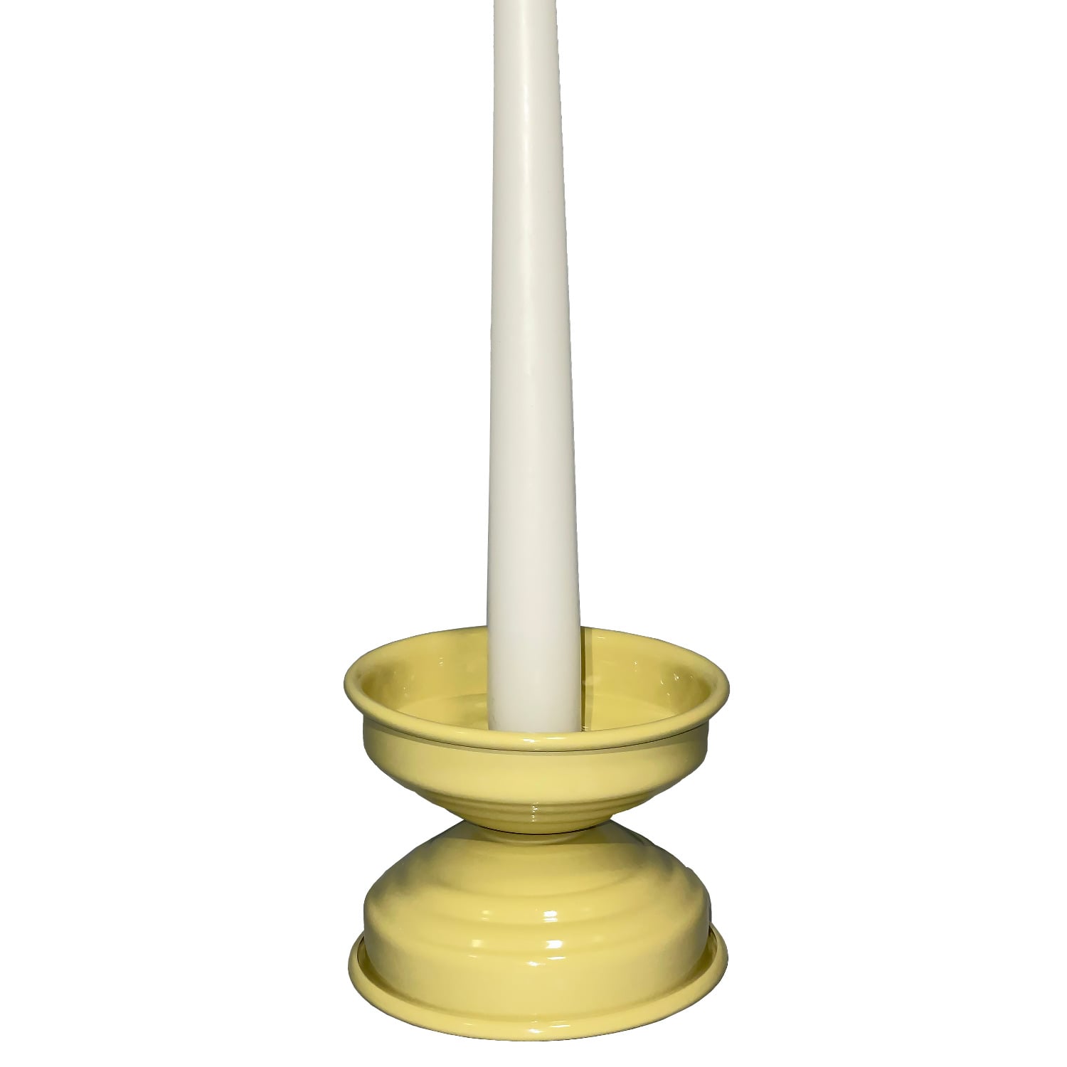 Caspal Yellow  Small Butter Glossy Candlestick In Yellow