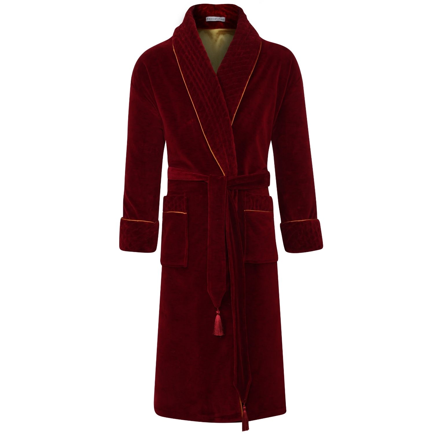 Men’s Red Donington Luxury Cotton Long Smoking Jacket XXL Bown of London