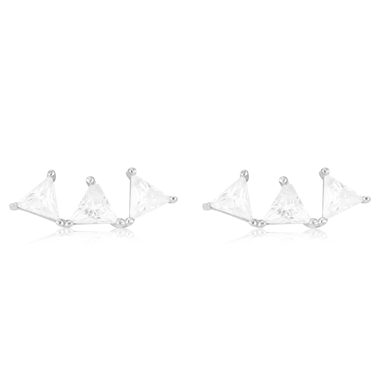 Women’s Three Stone Triangle Crawler - Silver Shymi