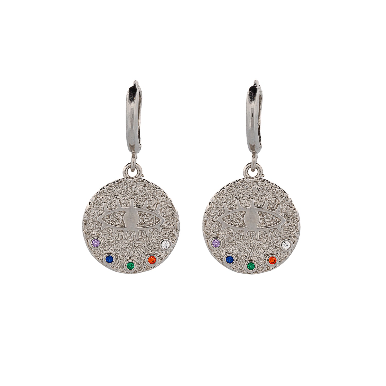 Women’s Powerful Talisman Evil Eye Silver Earrings - Silver Ebru Jewelry