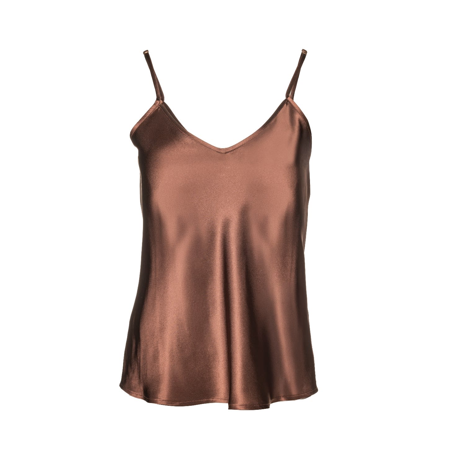 Marche' Du Luxe Women's Pure Silk Camisole Chocolate Brown In Brown