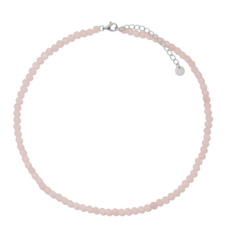 Women’s Pink / Purple / Silver Rose Quartz Beaded Necklace In Silver Gold Trip