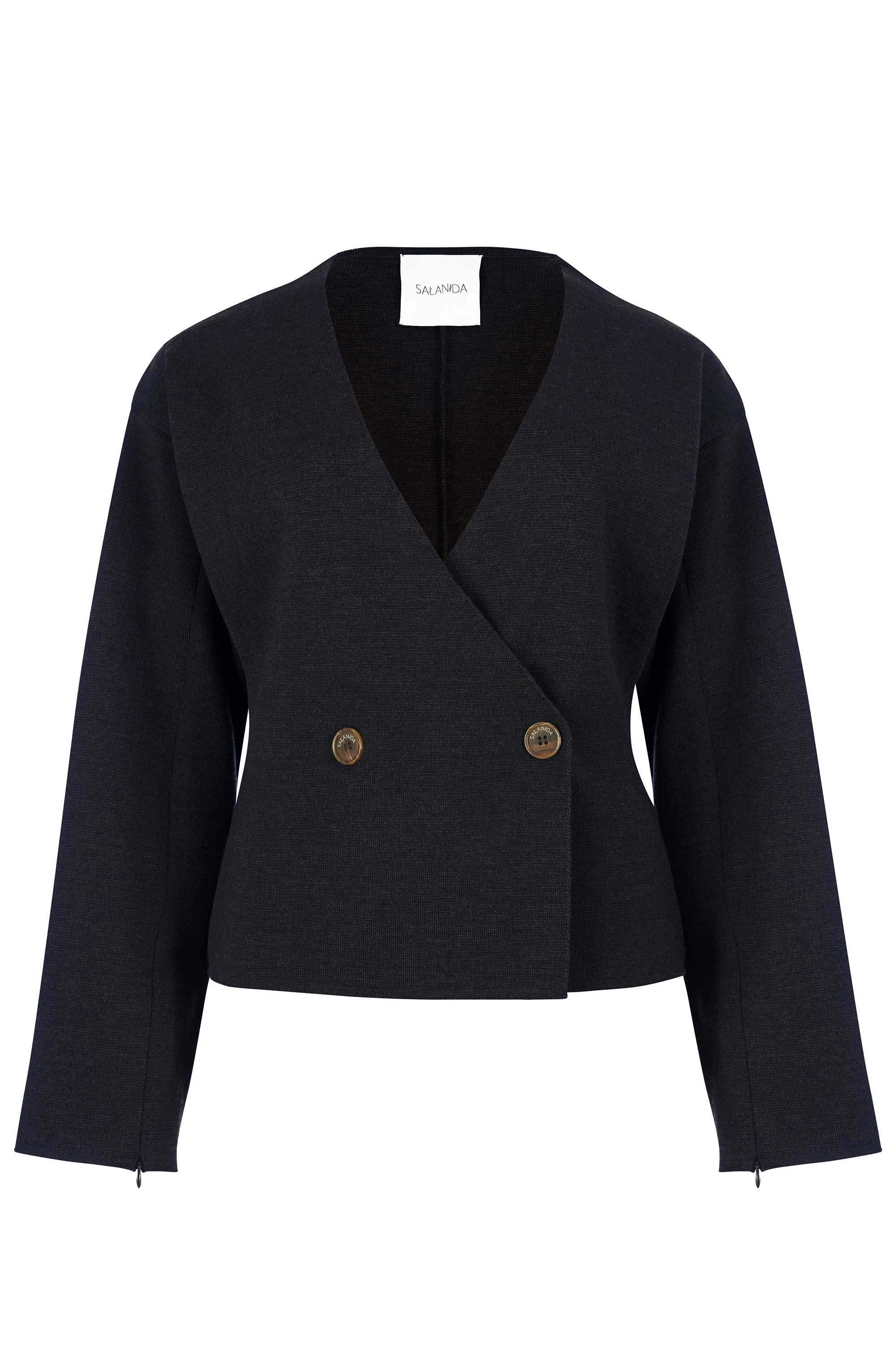 Salanida Women's Galante Knitted 100% Merino Blazer Black In Black