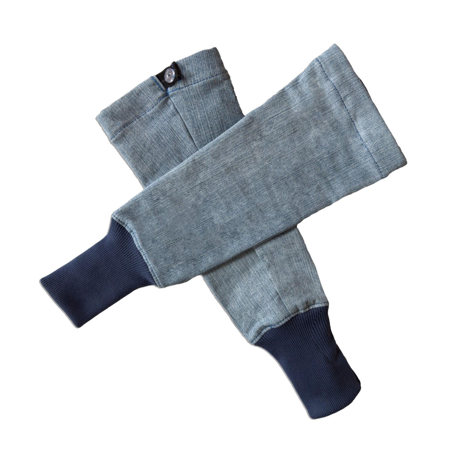 Park + Coop Blue Upcycled Denim Craft And Garden Sleeves In Blue