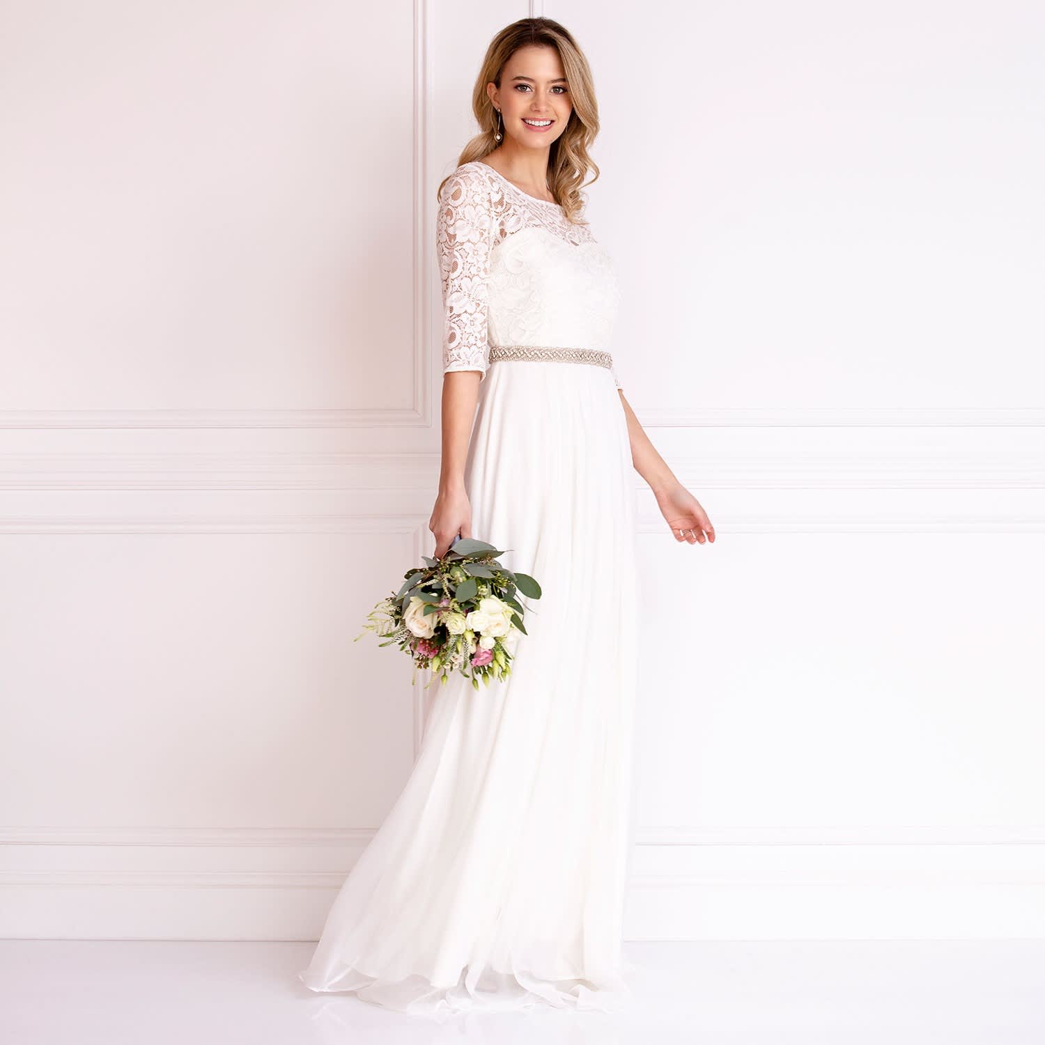 opal and lace wedding dress Ines Di Santo Opal Wedding Dress