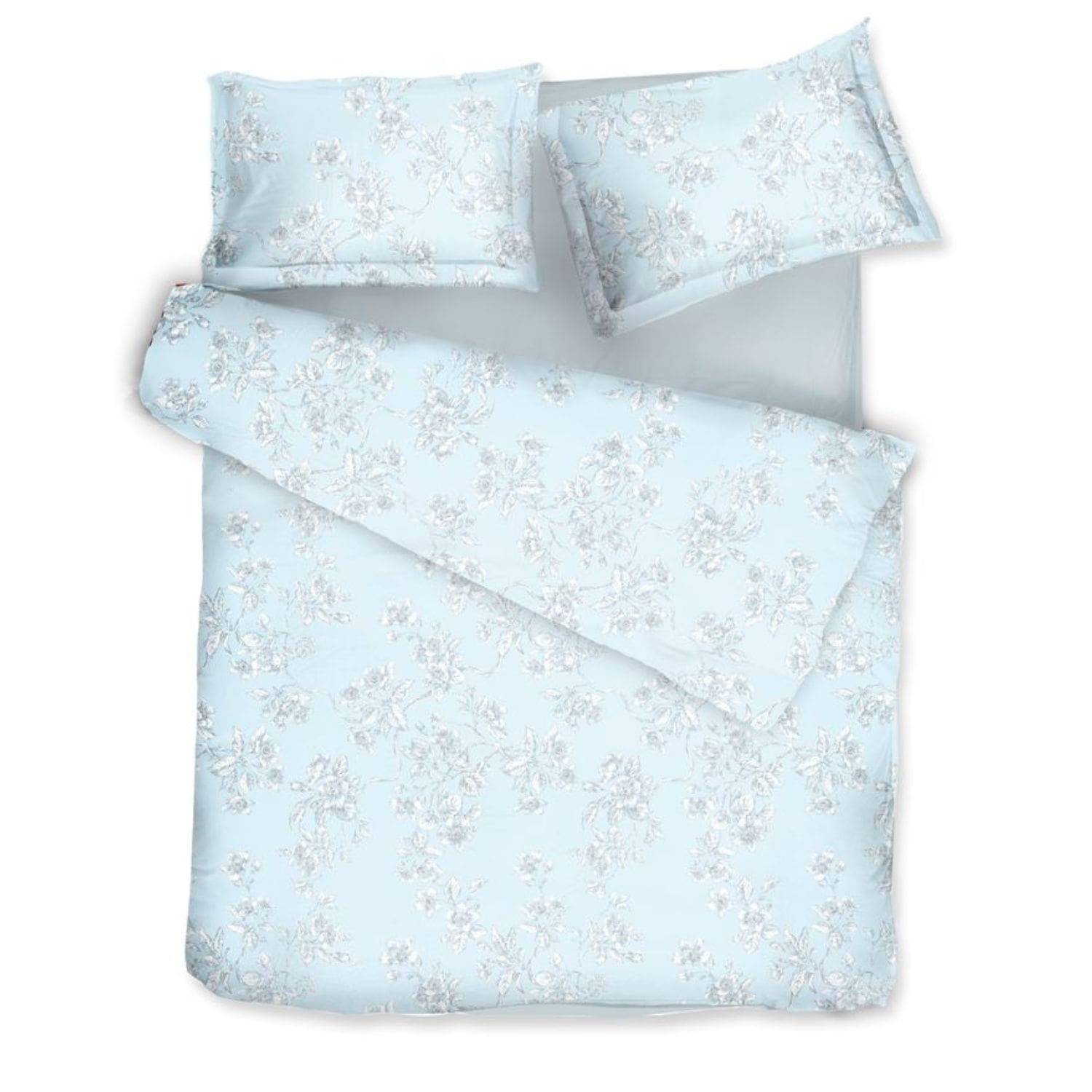Decoflux Home Blue / White Cotton Bedding Set Eden Light Blue Uk Single, Us Twin