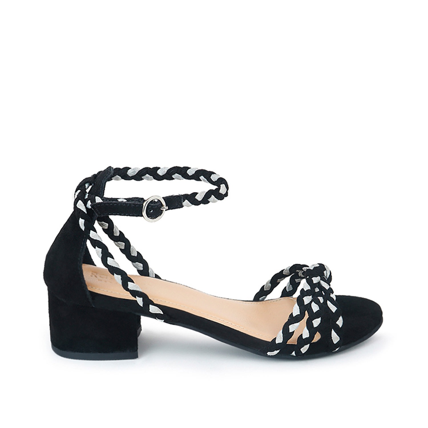 Rag & Co Candance Black Block Heel Sandal In Black
