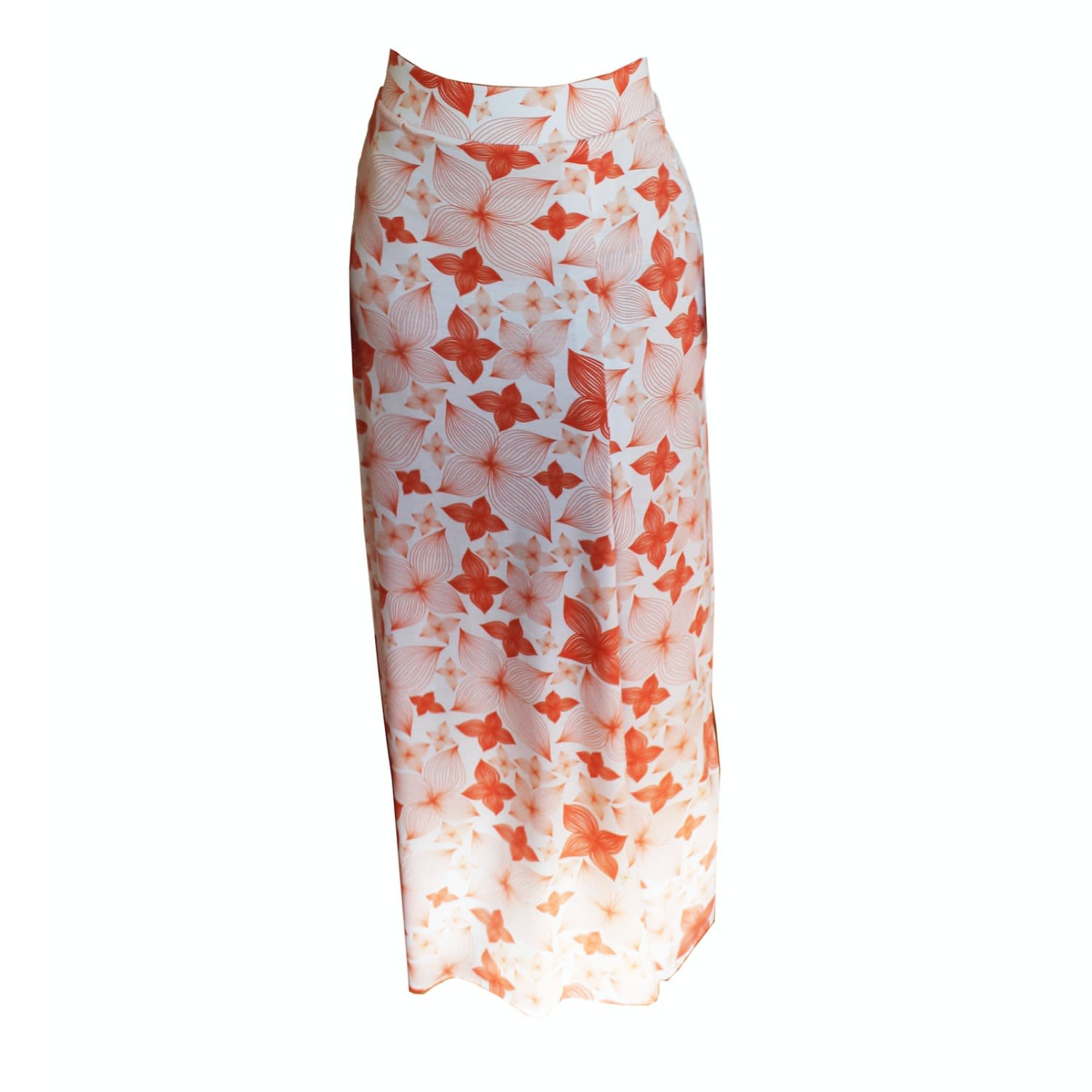 orange floral maxi skirt