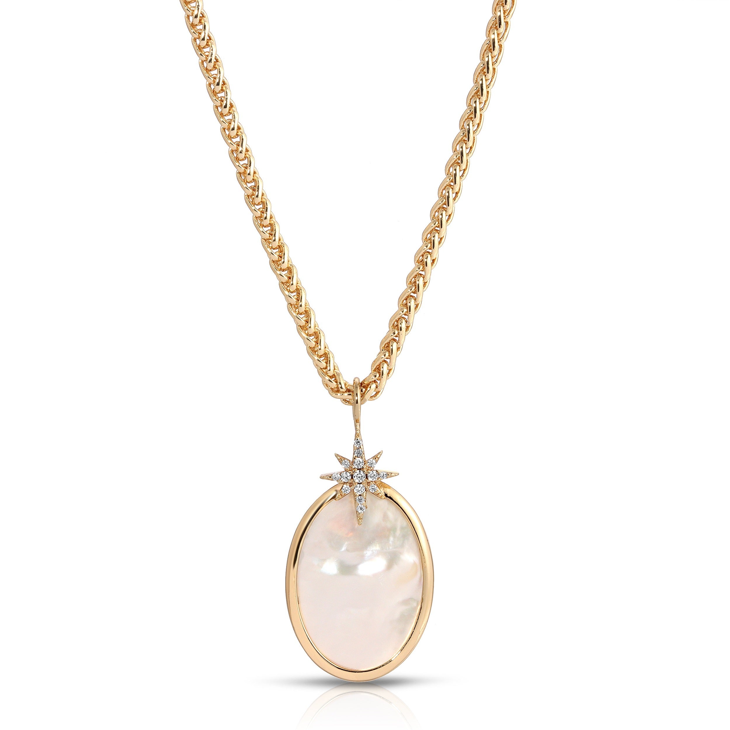 Women’s Gold Aurora Pendant Necklace Pearl Leeada Jewelry