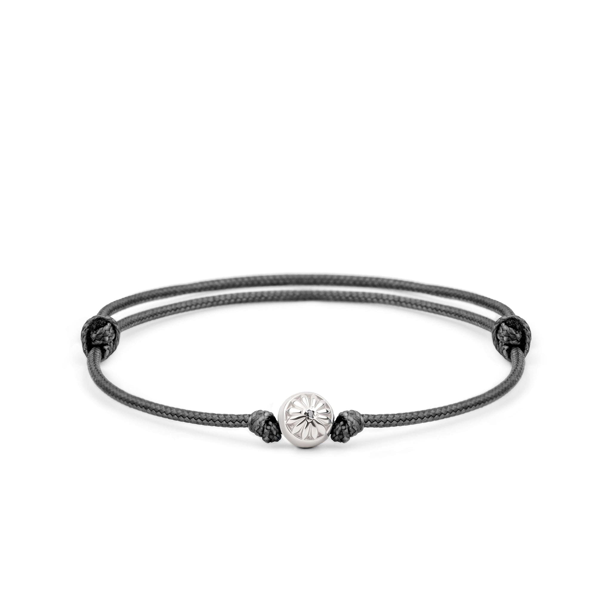 Mahigan Women's Black / Silver Sliding Knot Bracelet With Black String In Silver