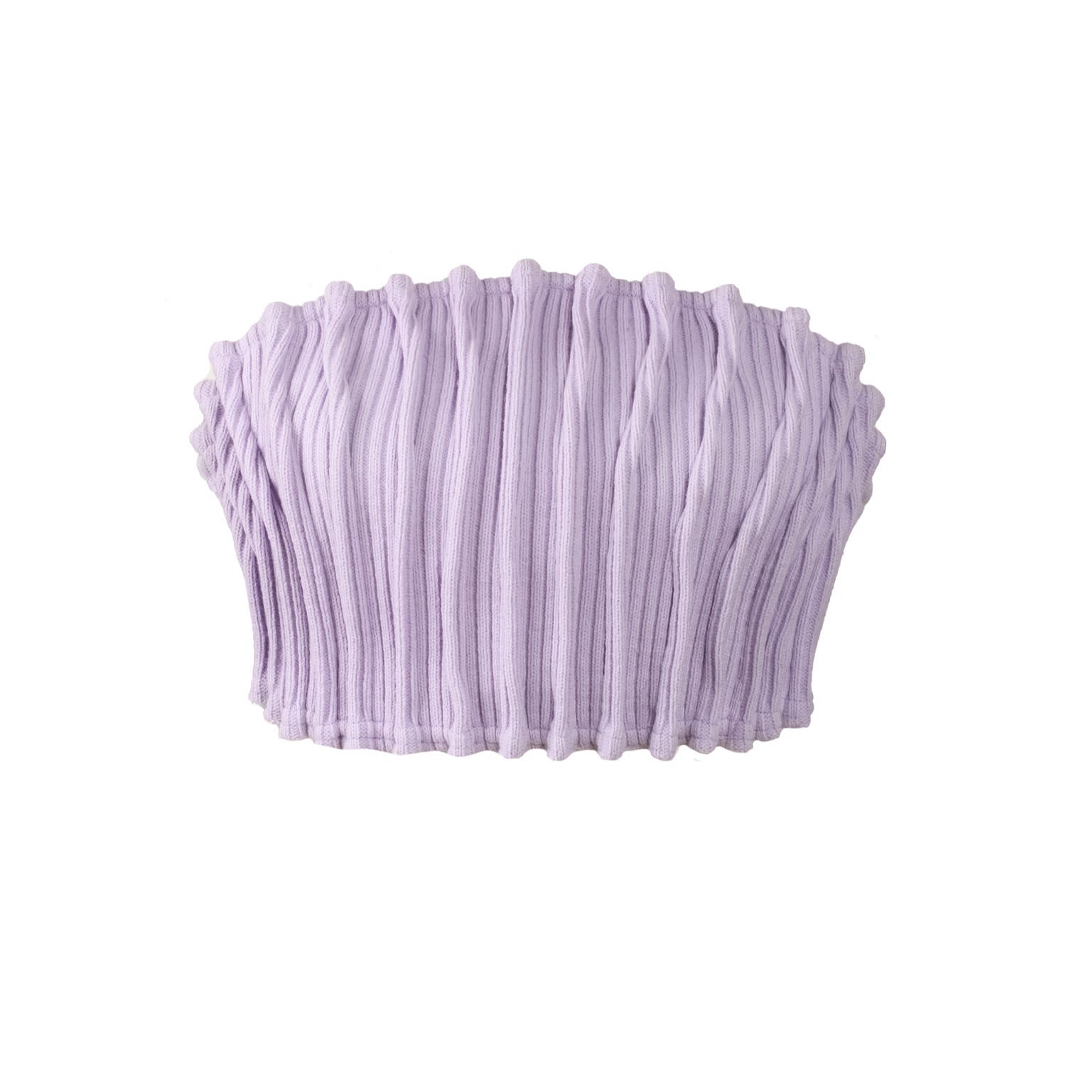 Kargede Women's Pink / Purple Lilac Knit Bandeau Top – Strapless, Fitted & Cropped In Pink/purple